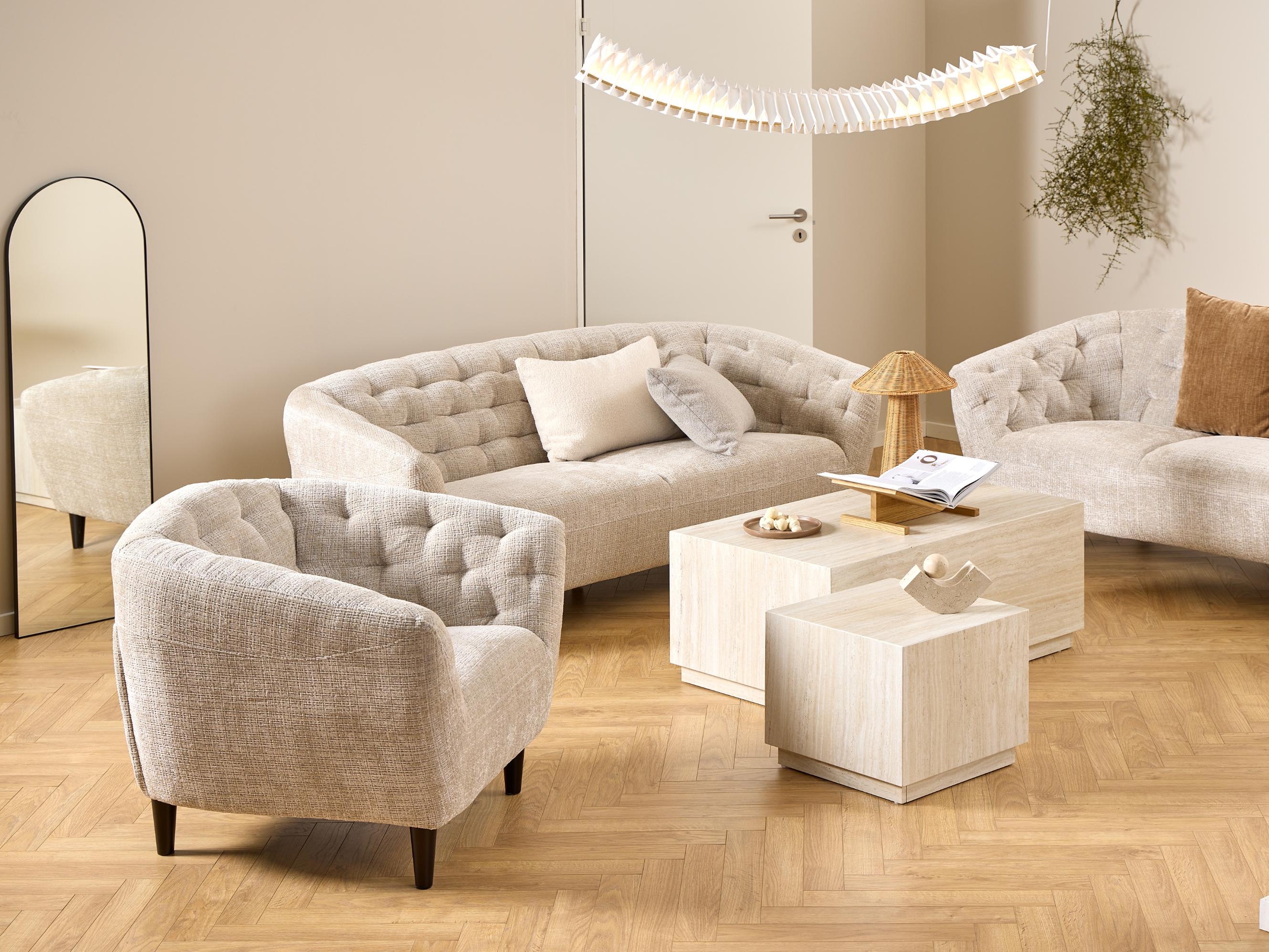 Chesterfield sofa Norsica 232 (Smėlinė)