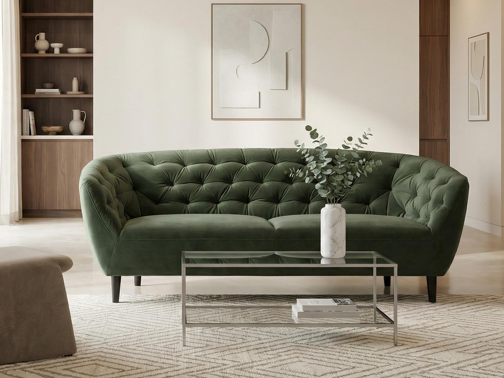 Chesterfield sofa Norsica 232 (Tamsi žalia)