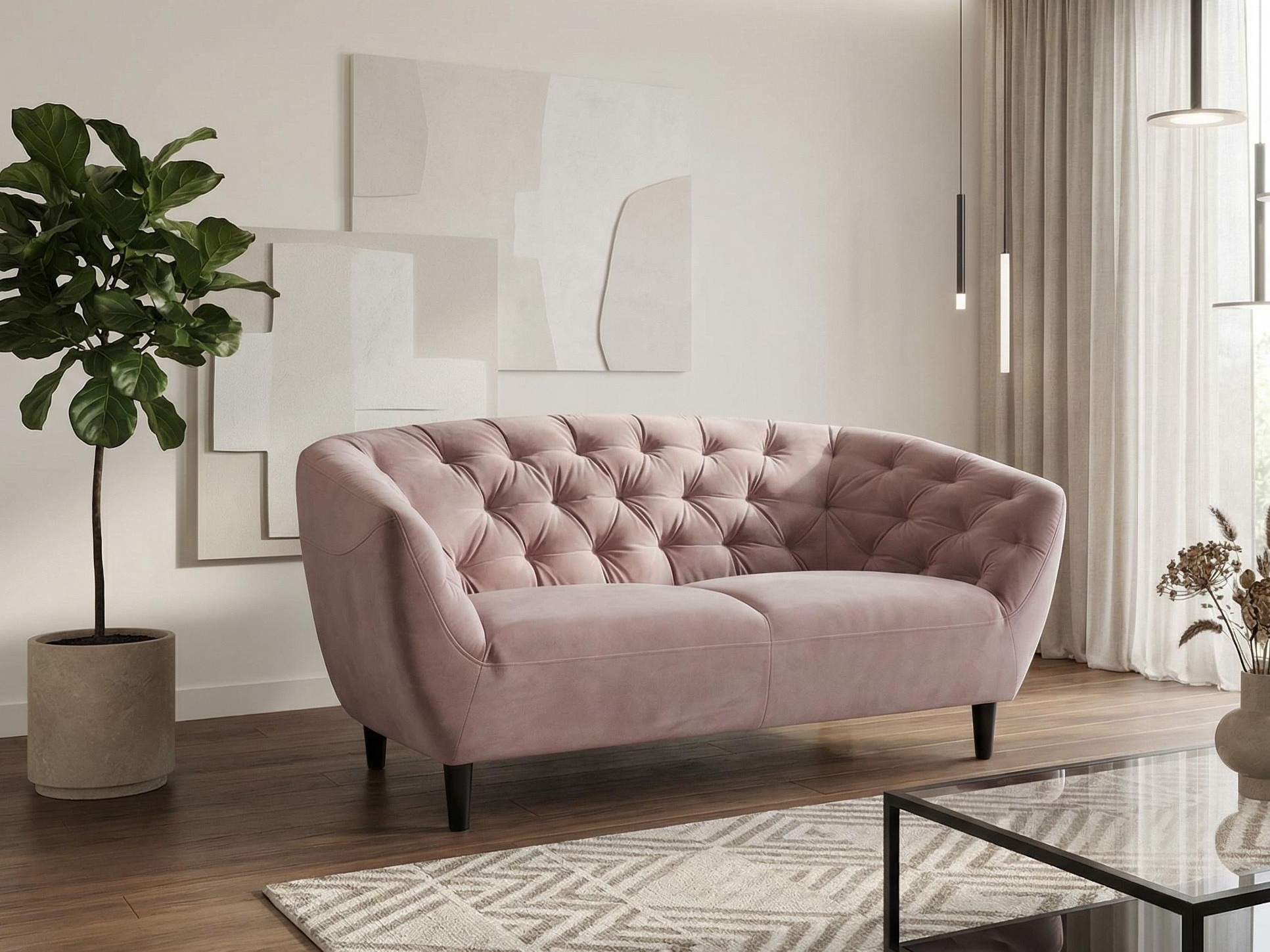 Chesterfield sofa Norsica 260 (Dusty rožinė)