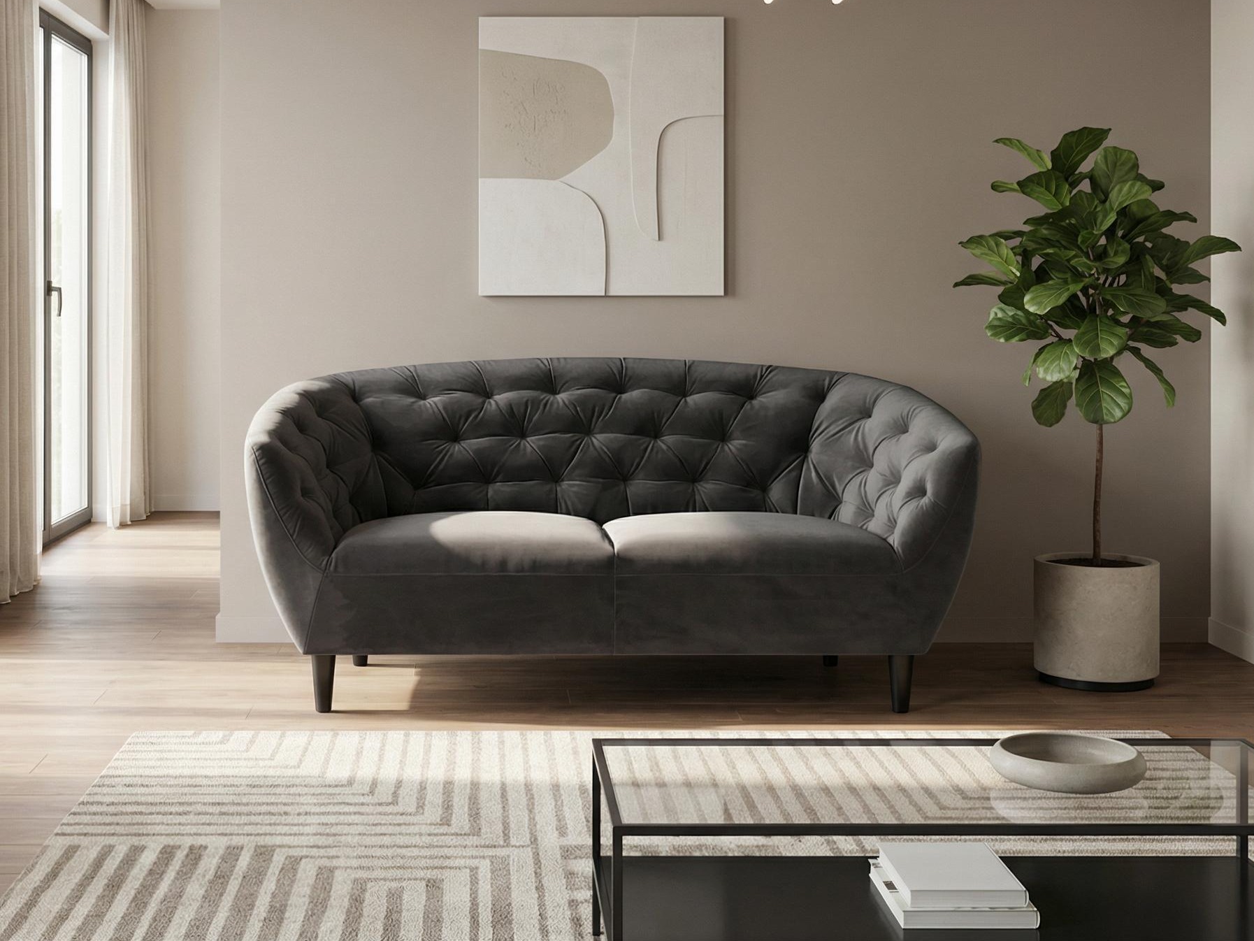 Chesterfield sofa Norsica 260 (Tamsi pilka)