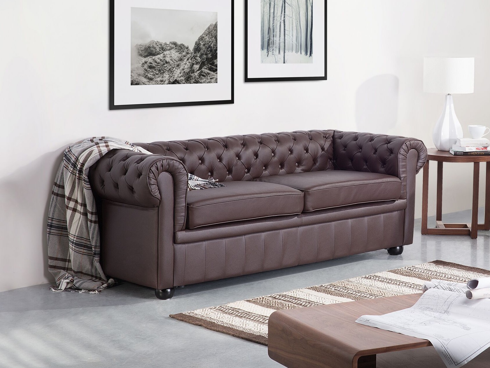 Chesterfield sofa Berwyn 832 (Tamsi ruda)