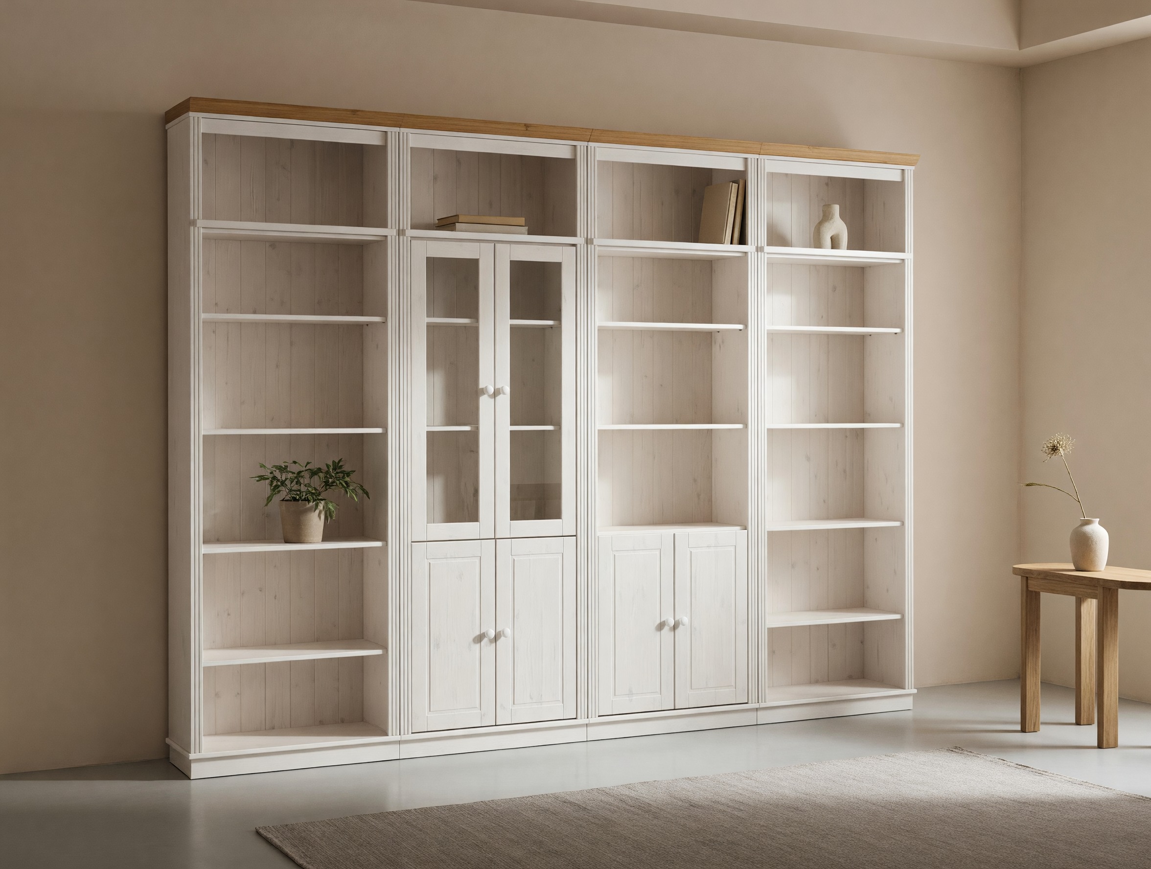 Lentynų komplektas Saltoro 112 (Balta + Medaus ąžuolas)