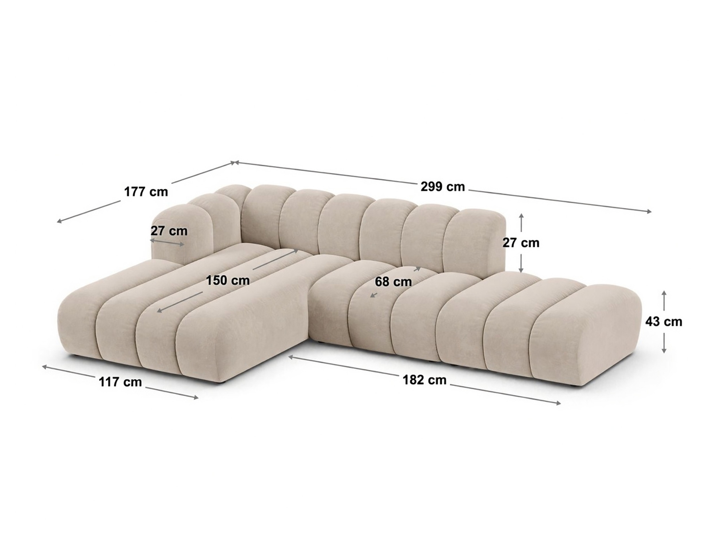Modulinis minkštas kampas Cirleve 105 (Baloo 2082)