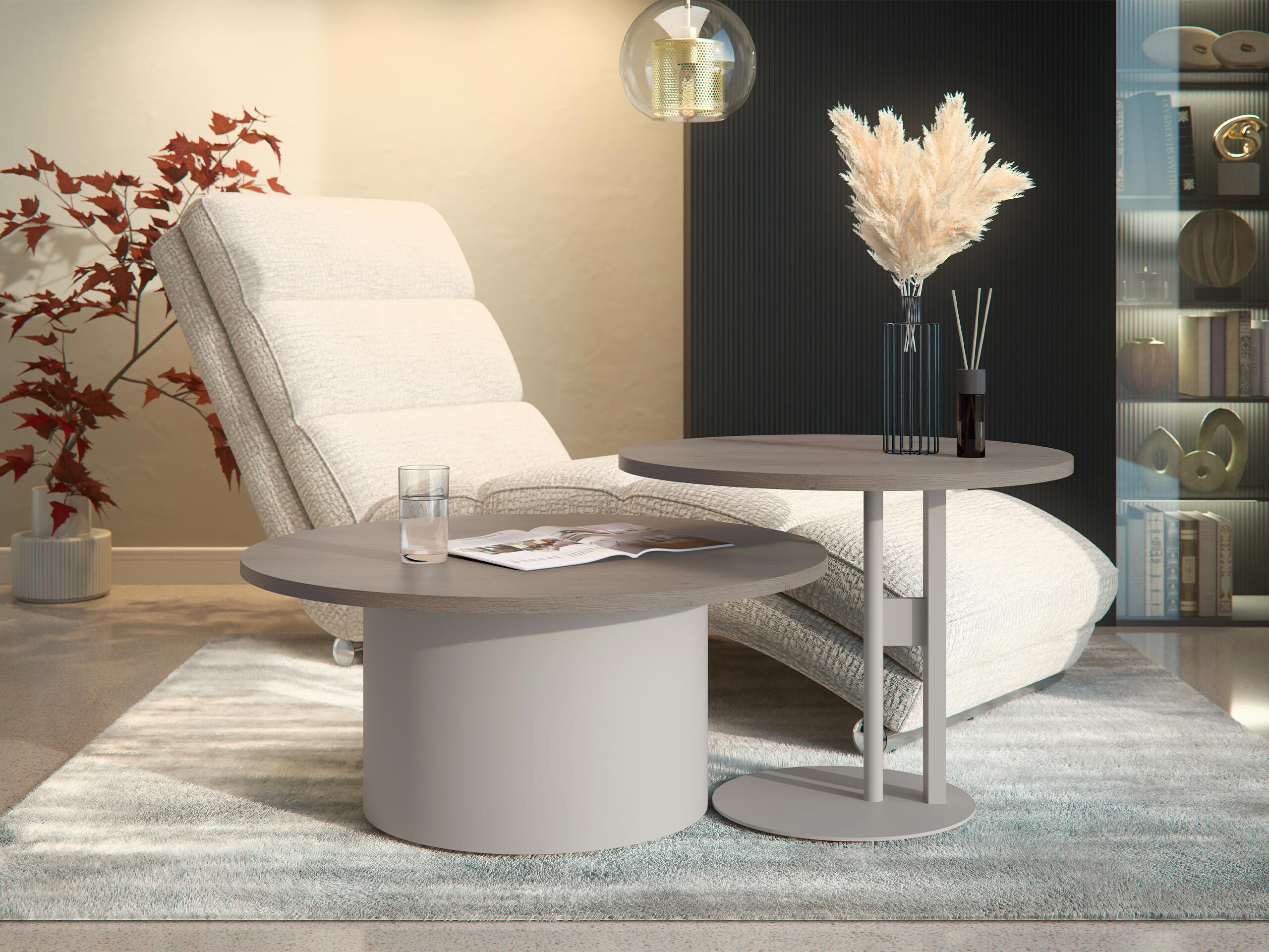 Žurnalinių staliukų komplektas Oswego 160 (Ąžuolas)