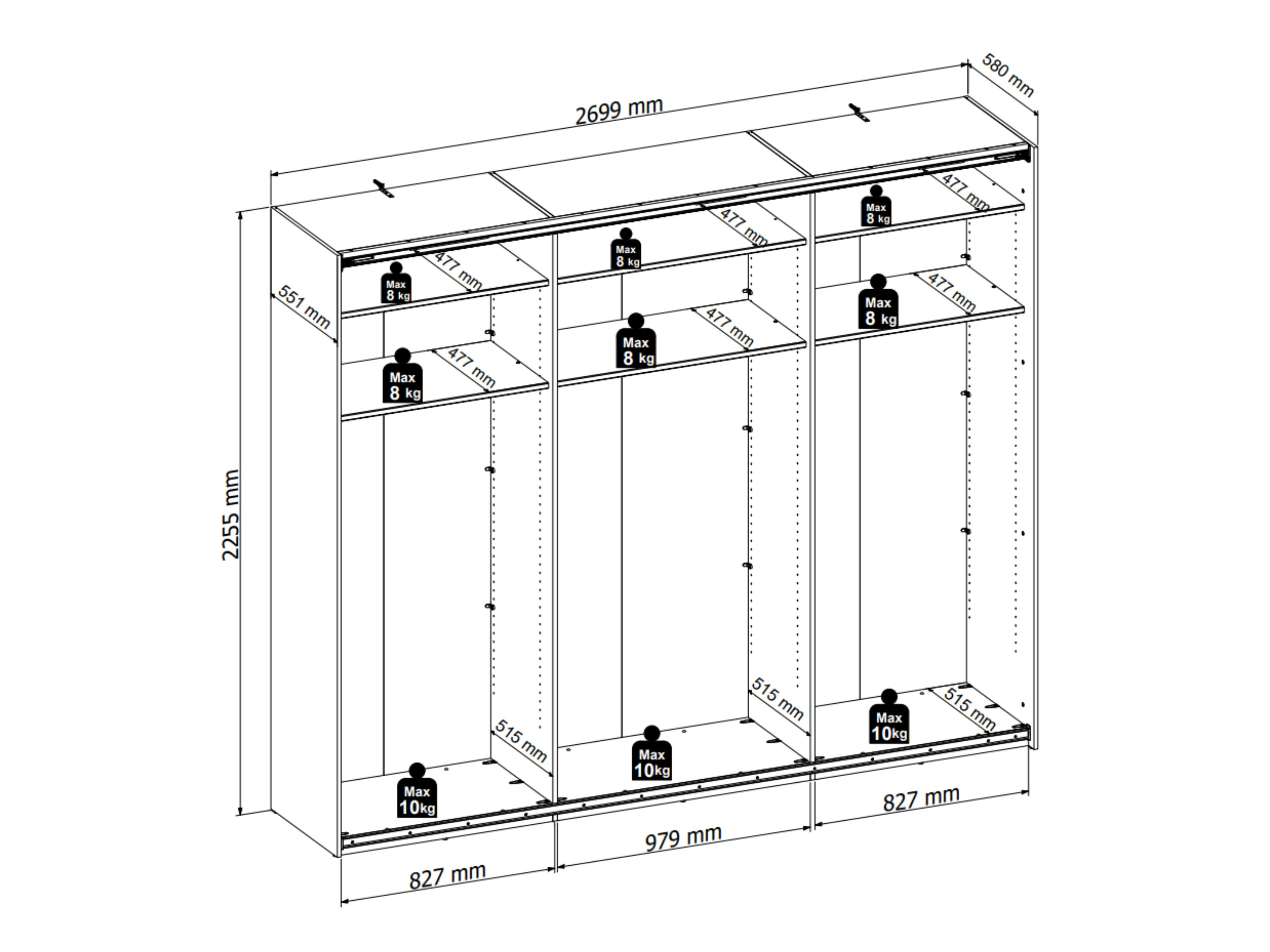 Spinta Livcali 103 (Artisan ąžuolas + Kašmyras)