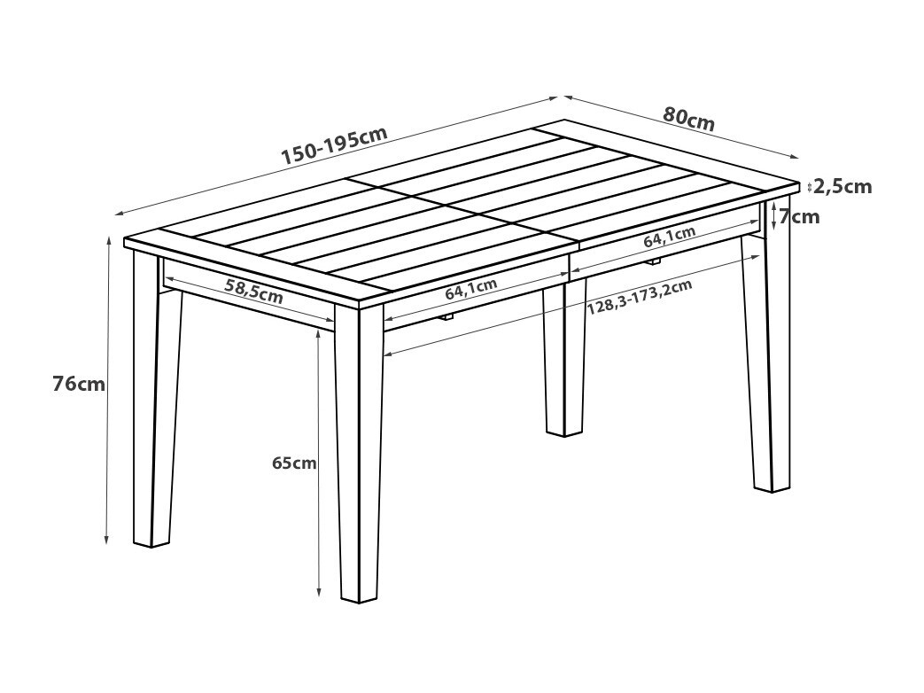 Stalas Denton 947 (Tamsi ruda)
