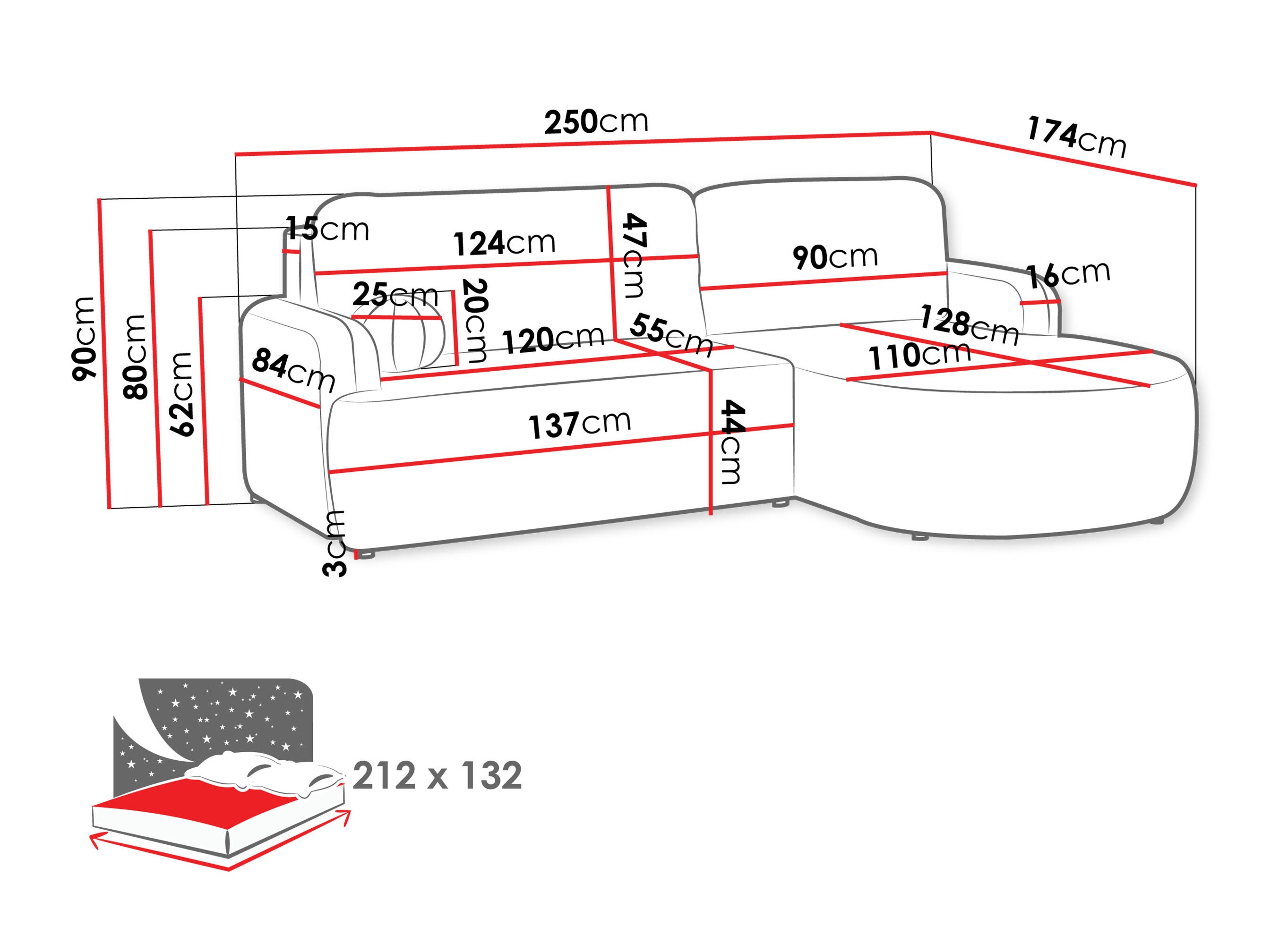 Minkštas kampas Comfivo 532 (Lumo 65)