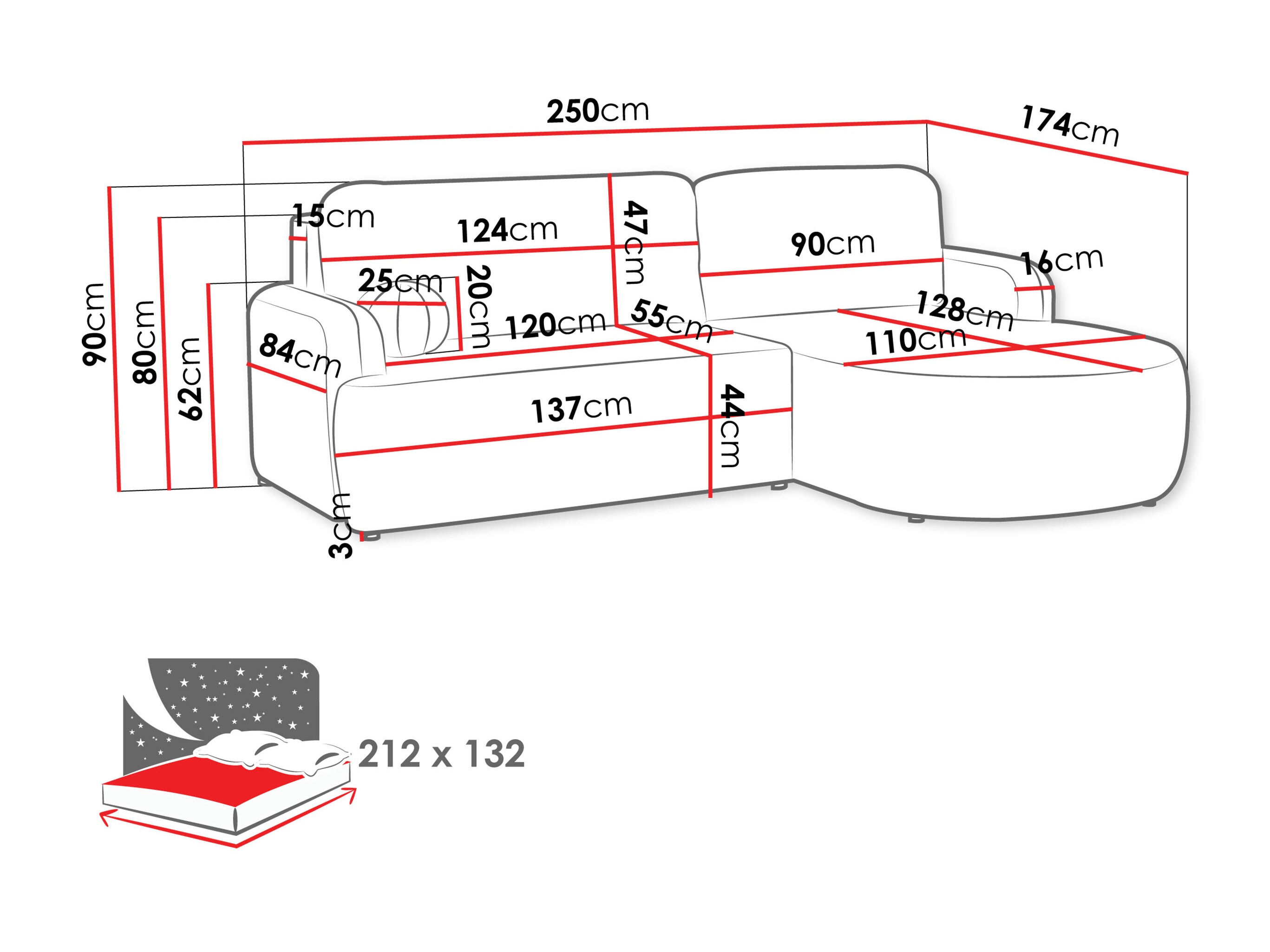 Minkštas kampas Comfivo Popis (Lambi 07)