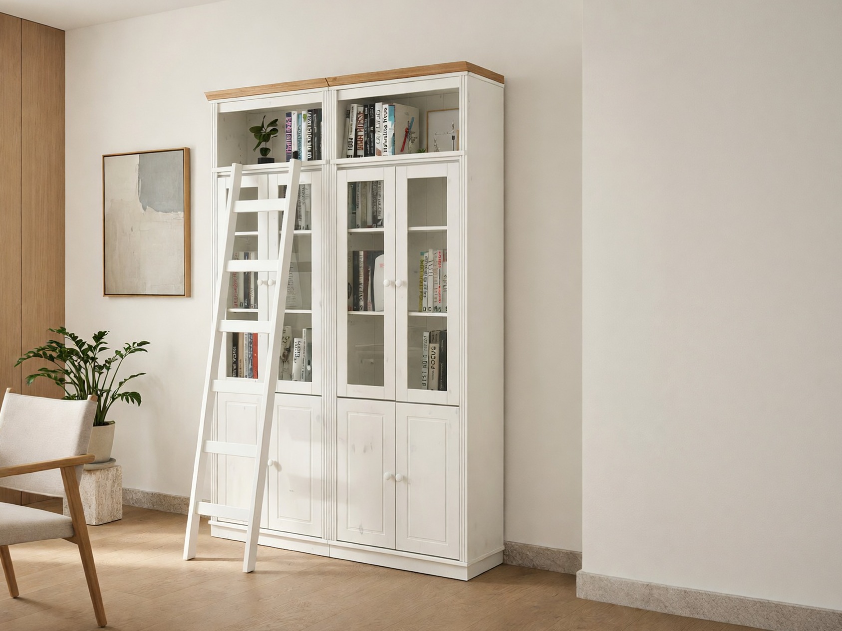 Lentynų komplektas Saltoro 120 (Balta + Medaus ąžuolas)