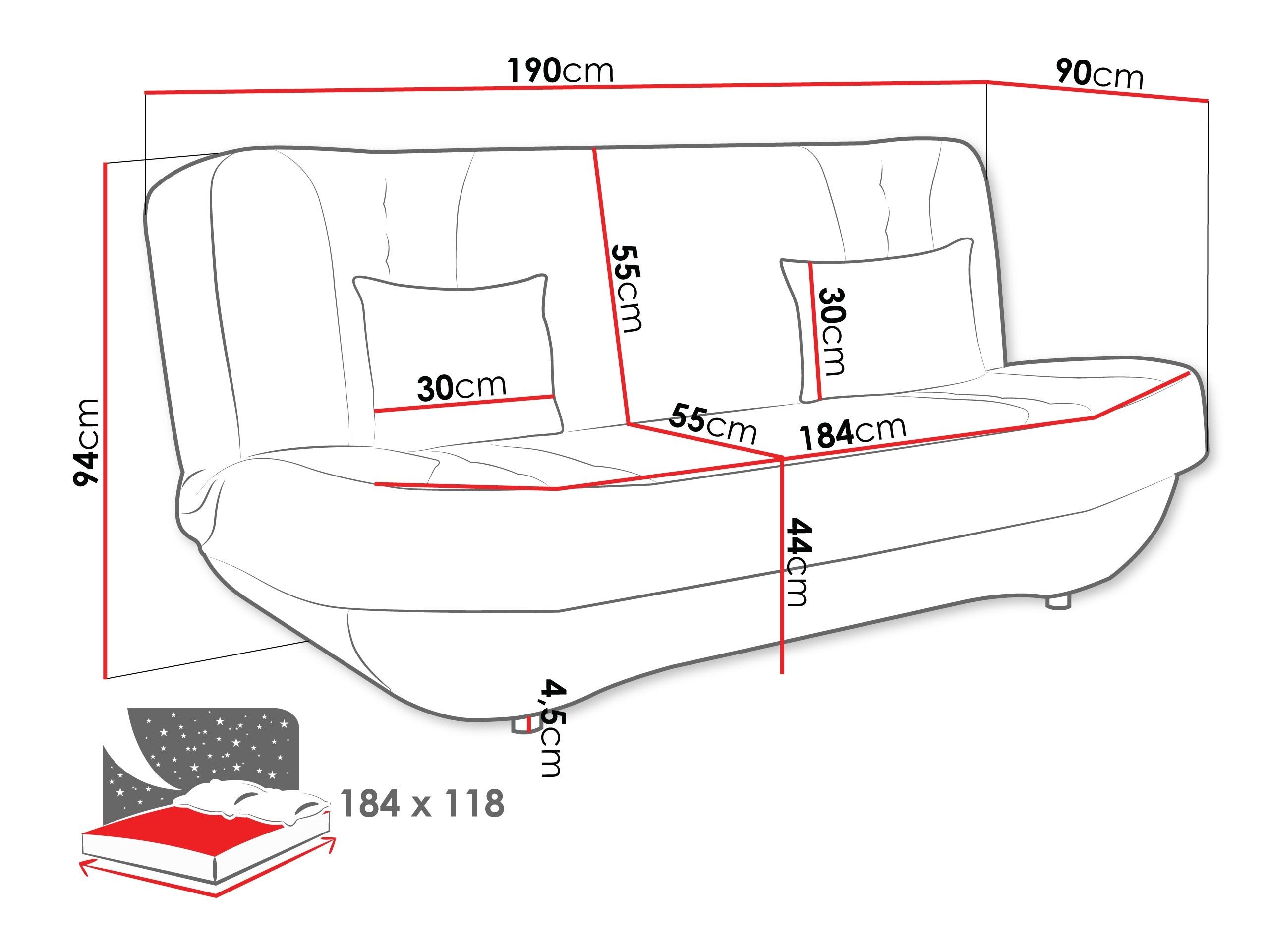 Sofa lova Comfivo Cervus (Matana 19 + Matana 17)