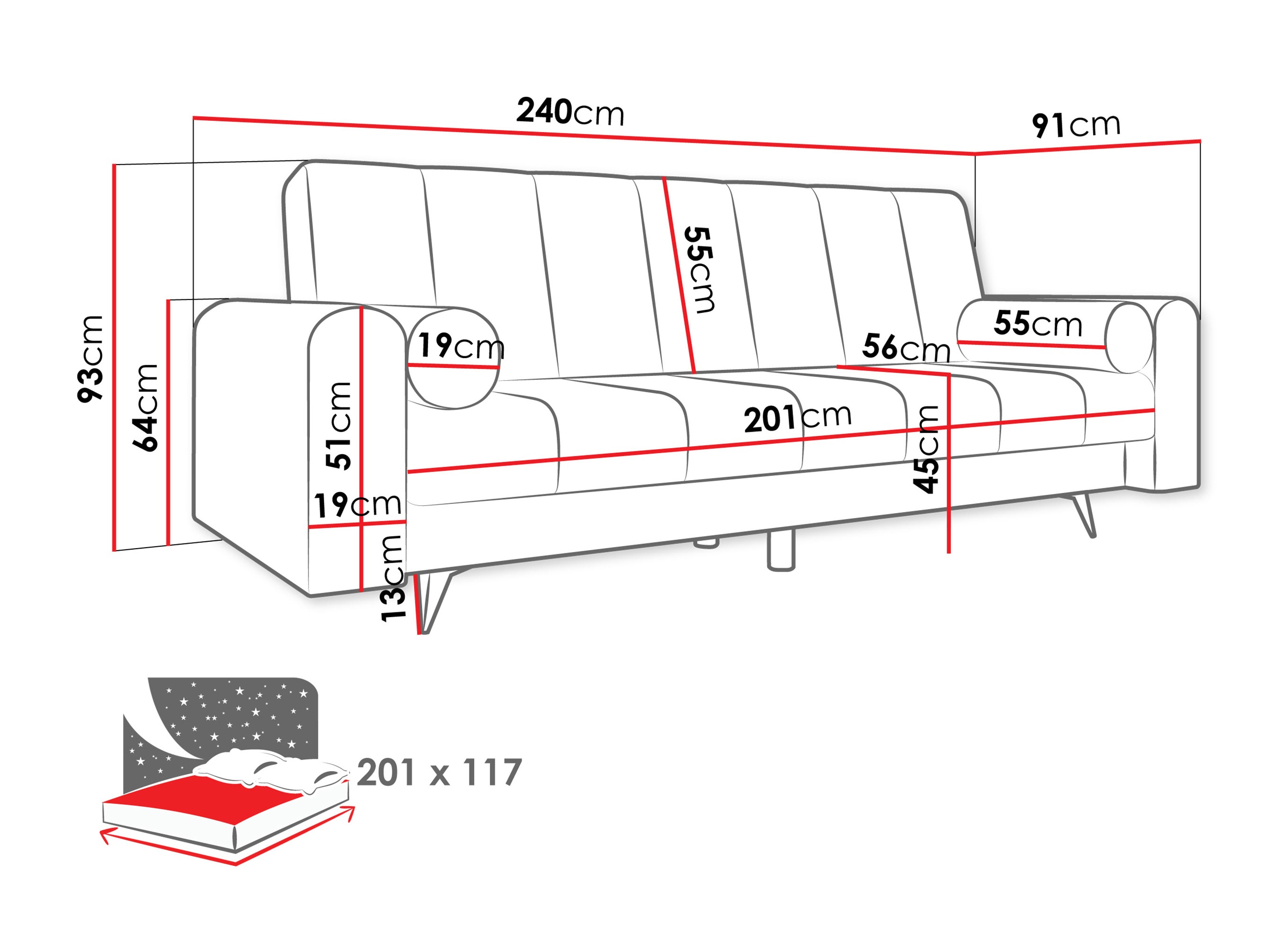 Sofa lova Comfivo Luda (Lumo 55)