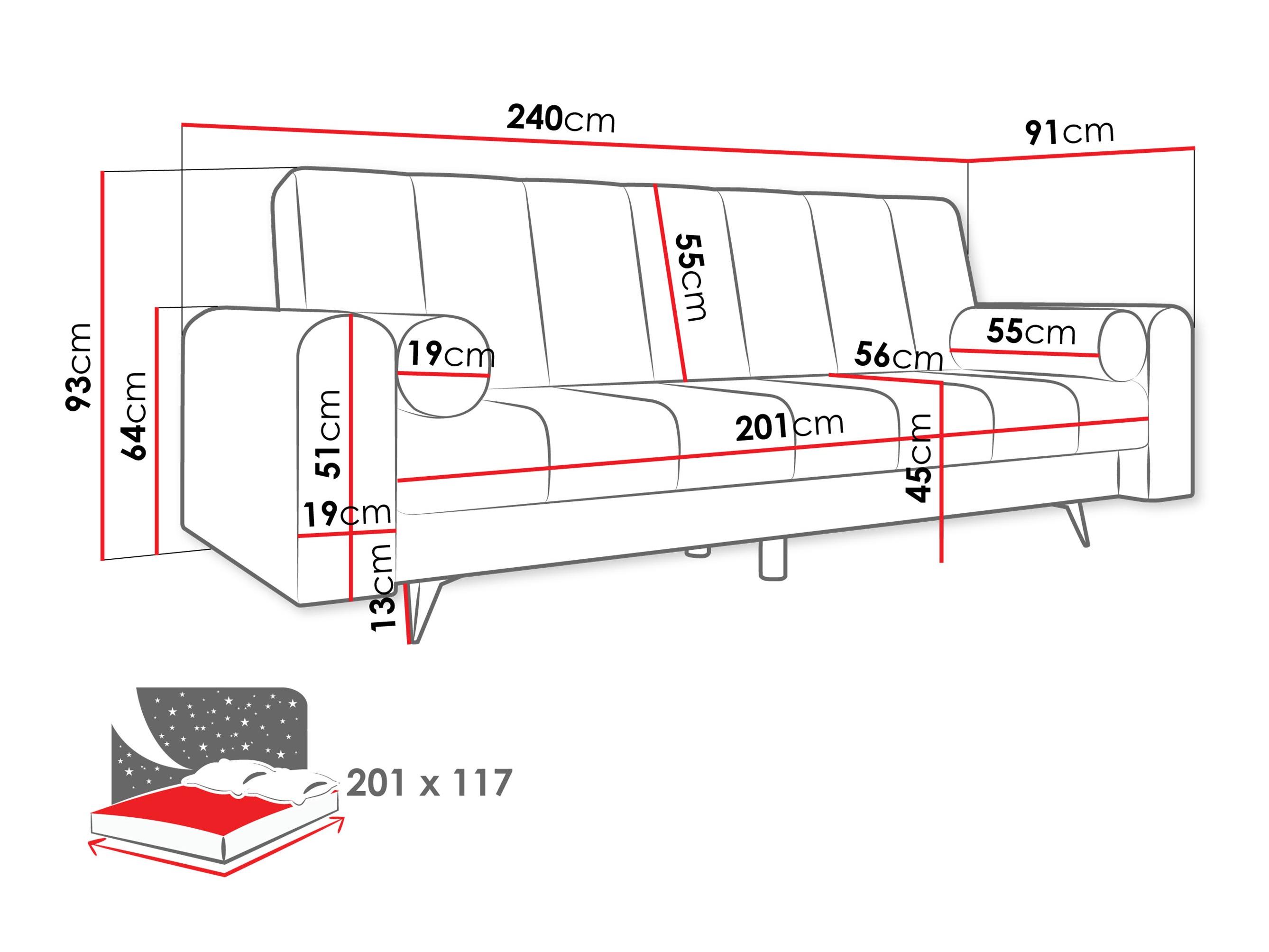 Sofa lova Comfivo Luda (Lumo 65)