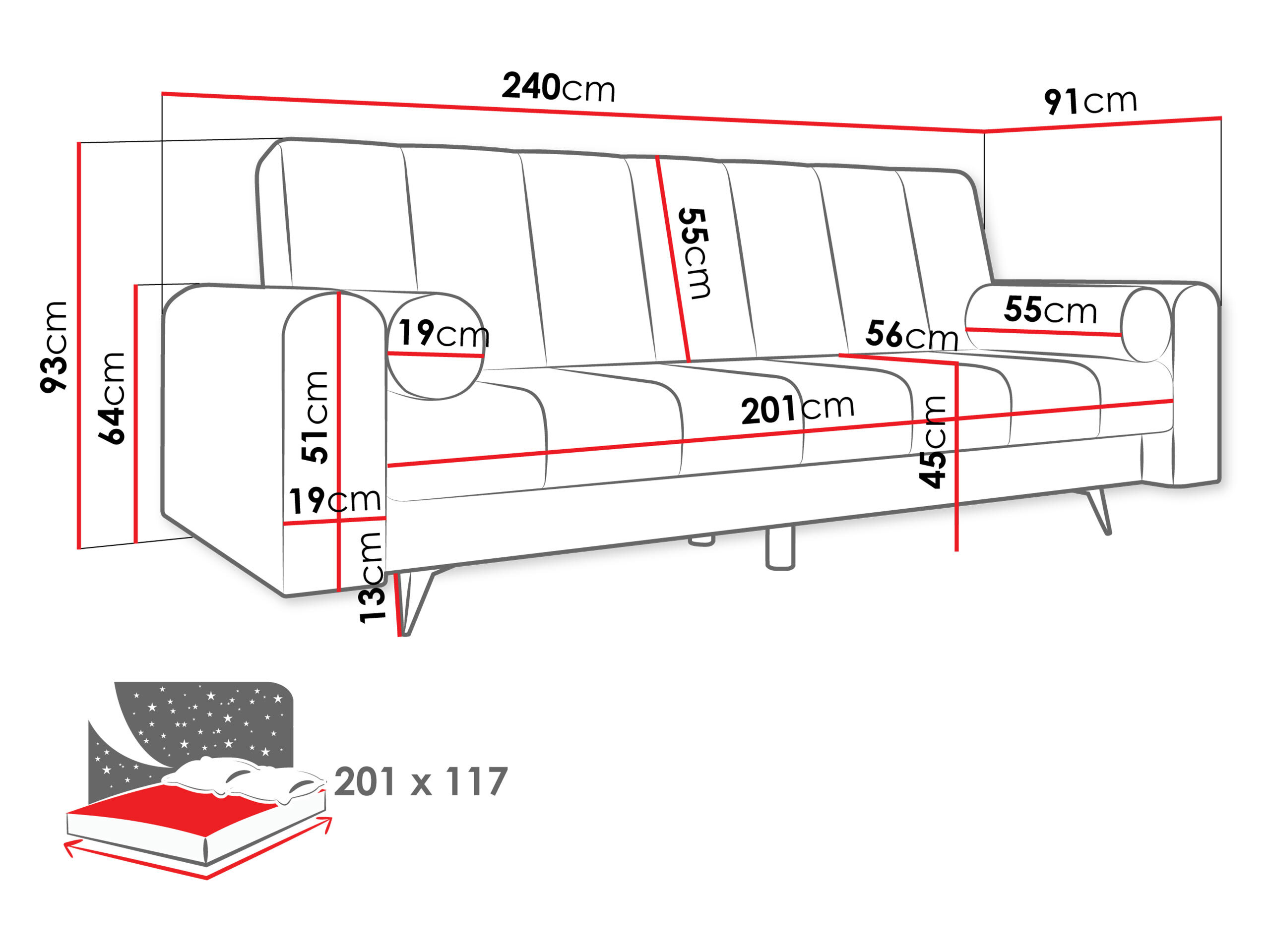 Sofa lova Comfivo Luda (Sandu 224.02)