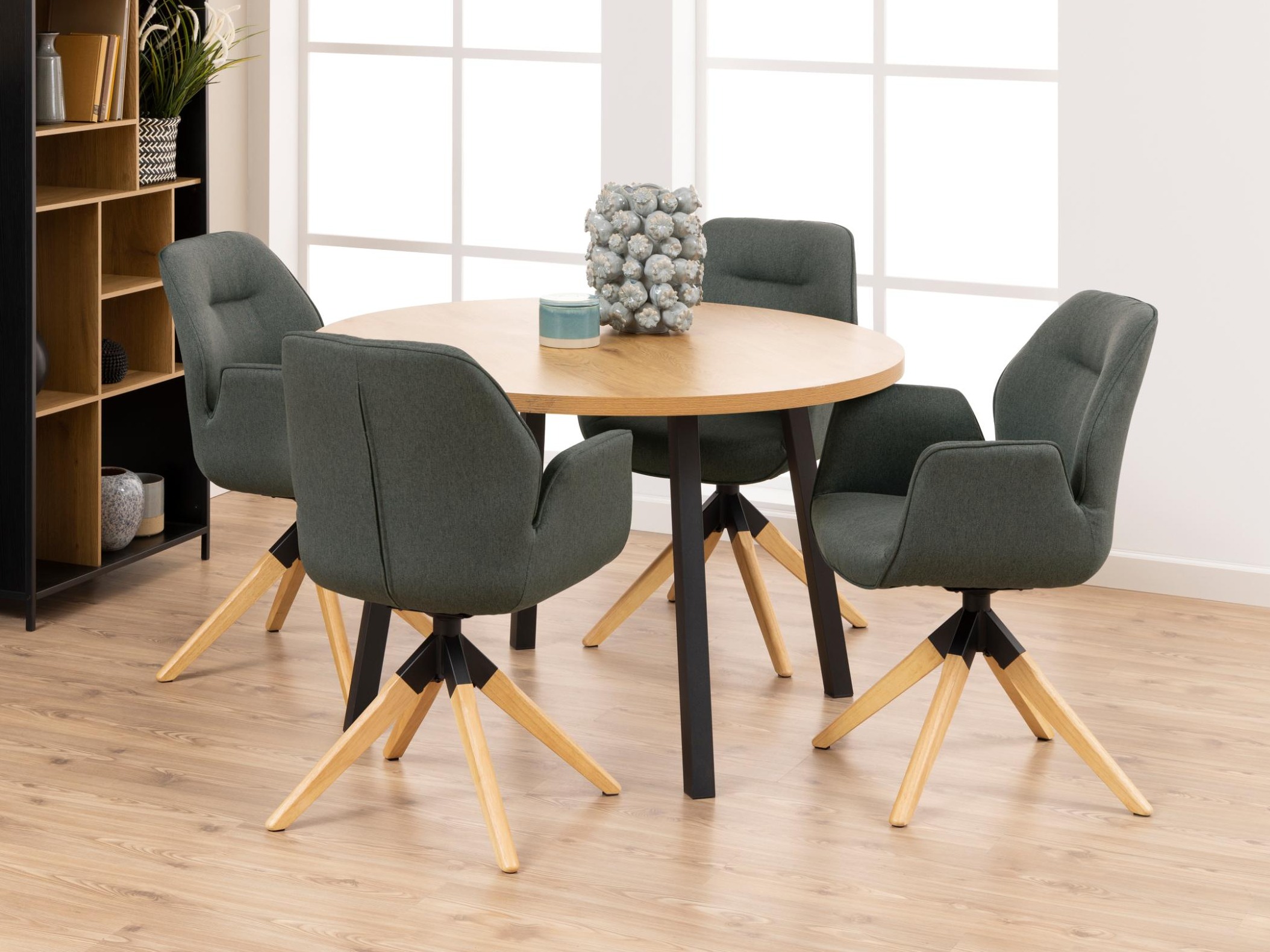 Kėdė Norsica 391 (Tamsi pilka + Šviesus medis)