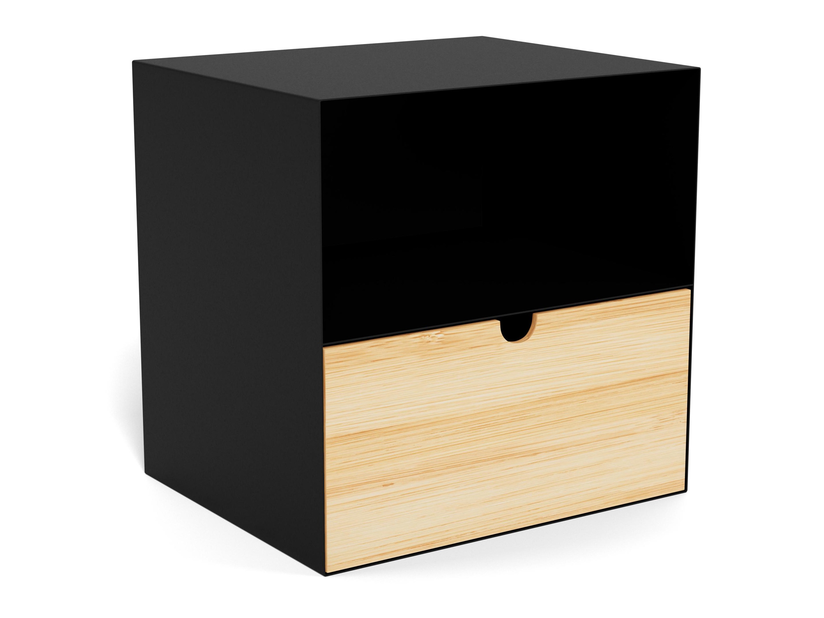 Naktinis staliukas Norsica 375 (Juoda + Šviesus medis)