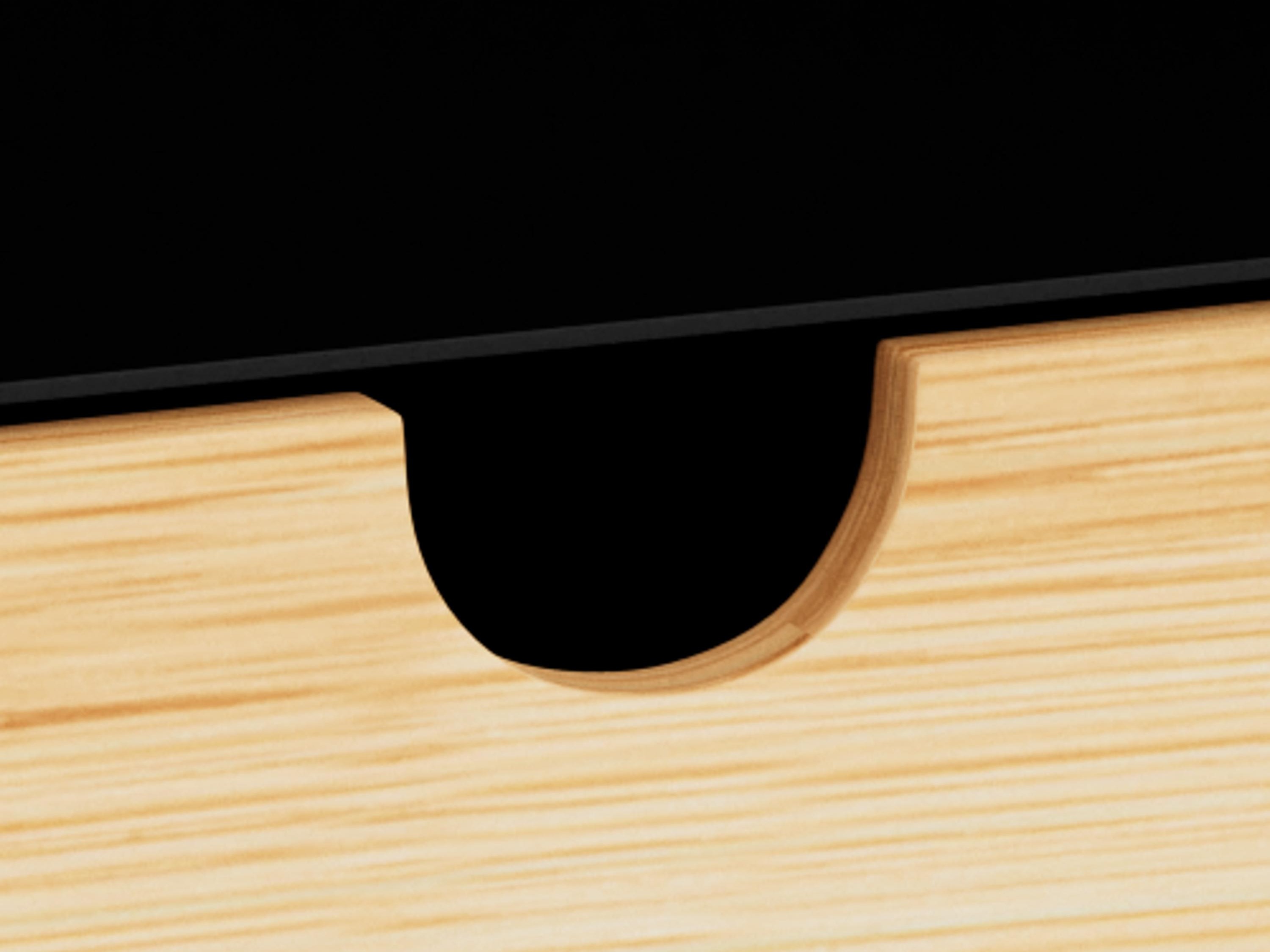 Naktinis staliukas Norsica 375 (Juoda + Šviesus medis)