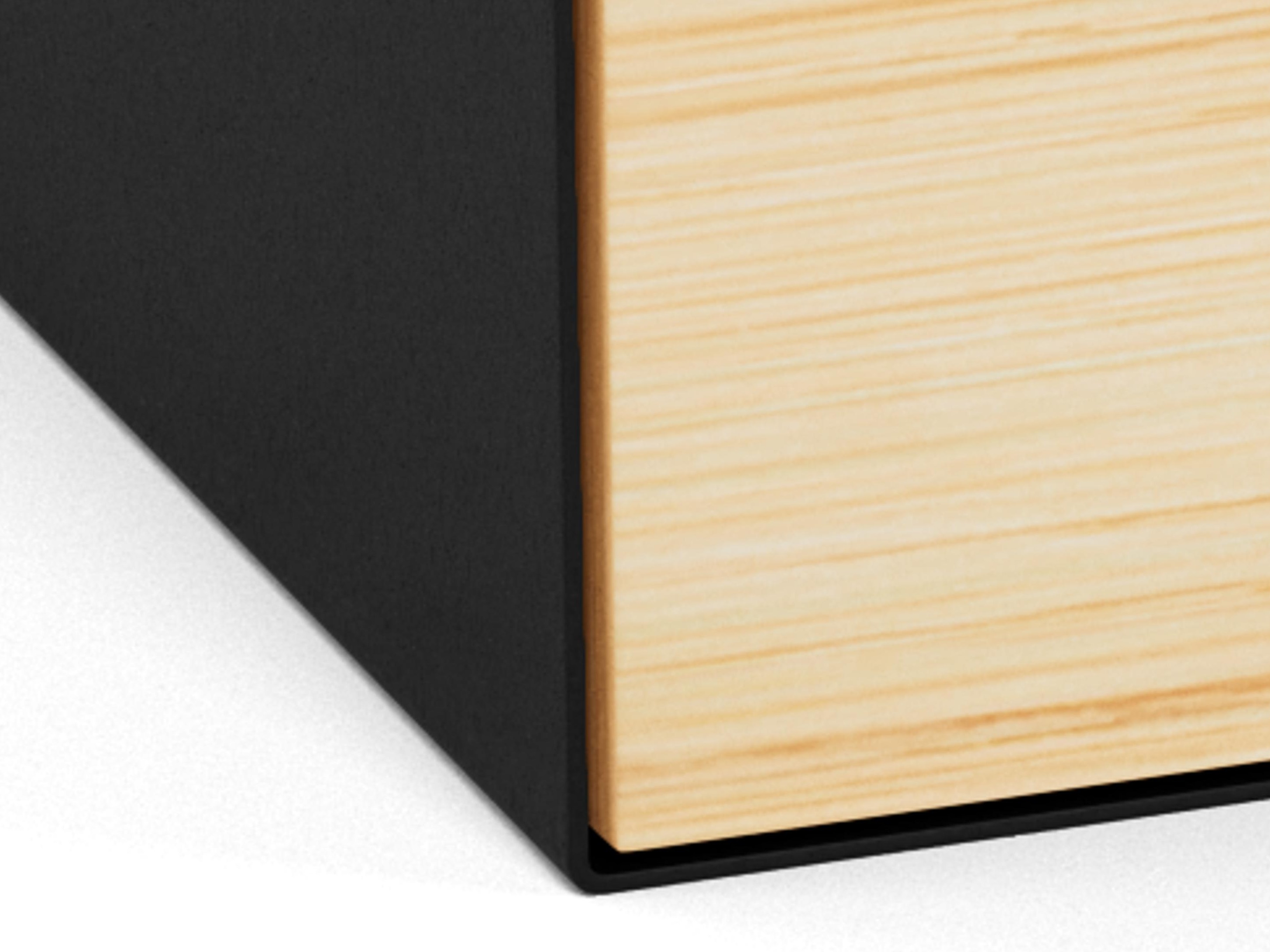 Naktinis staliukas Norsica 375 (Juoda + Šviesus medis)