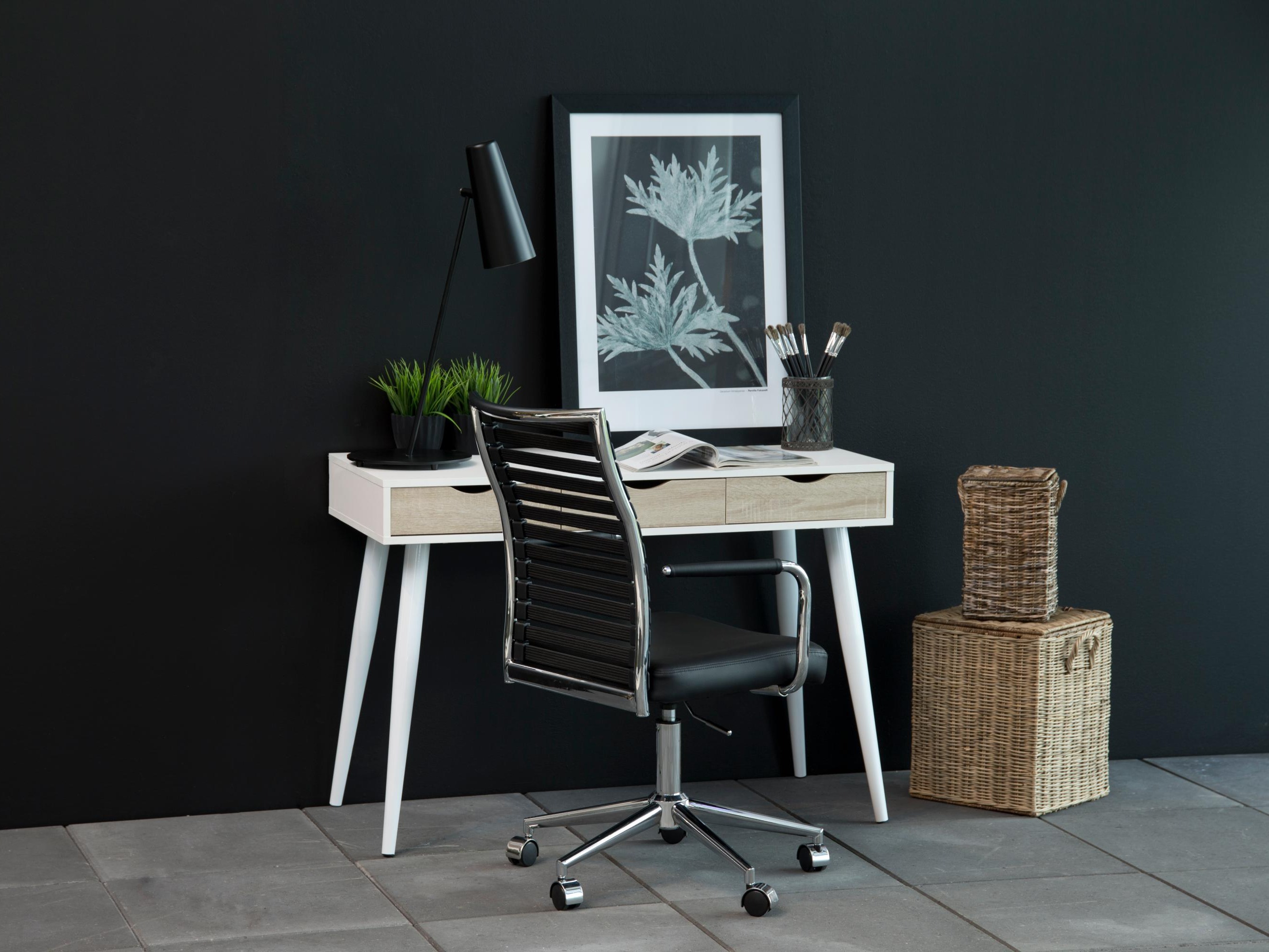 Darbo stalas Norsica 113 (Balta + Ąžuolas)