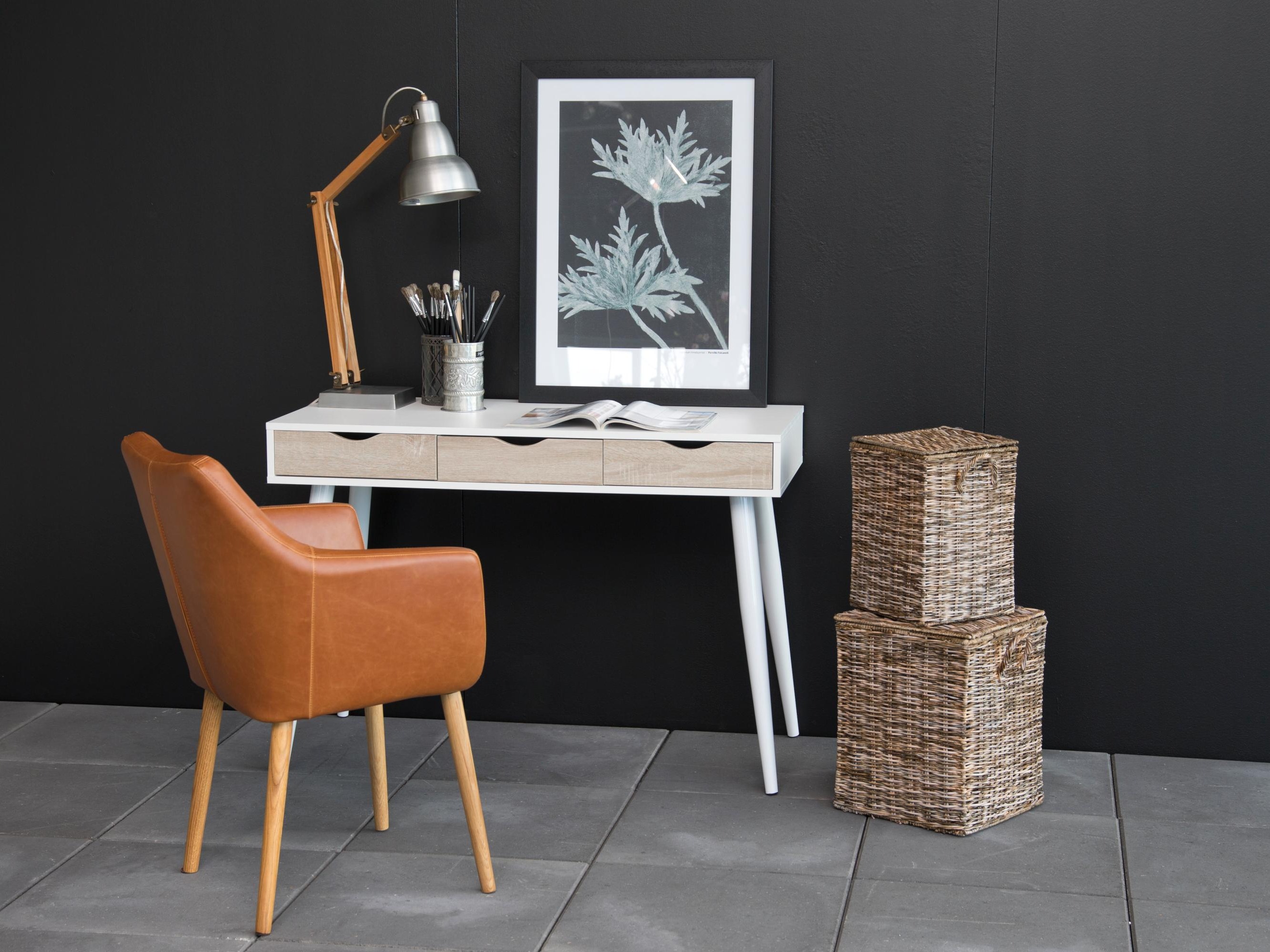 Darbo stalas Norsica 113 (Balta + Ąžuolas)