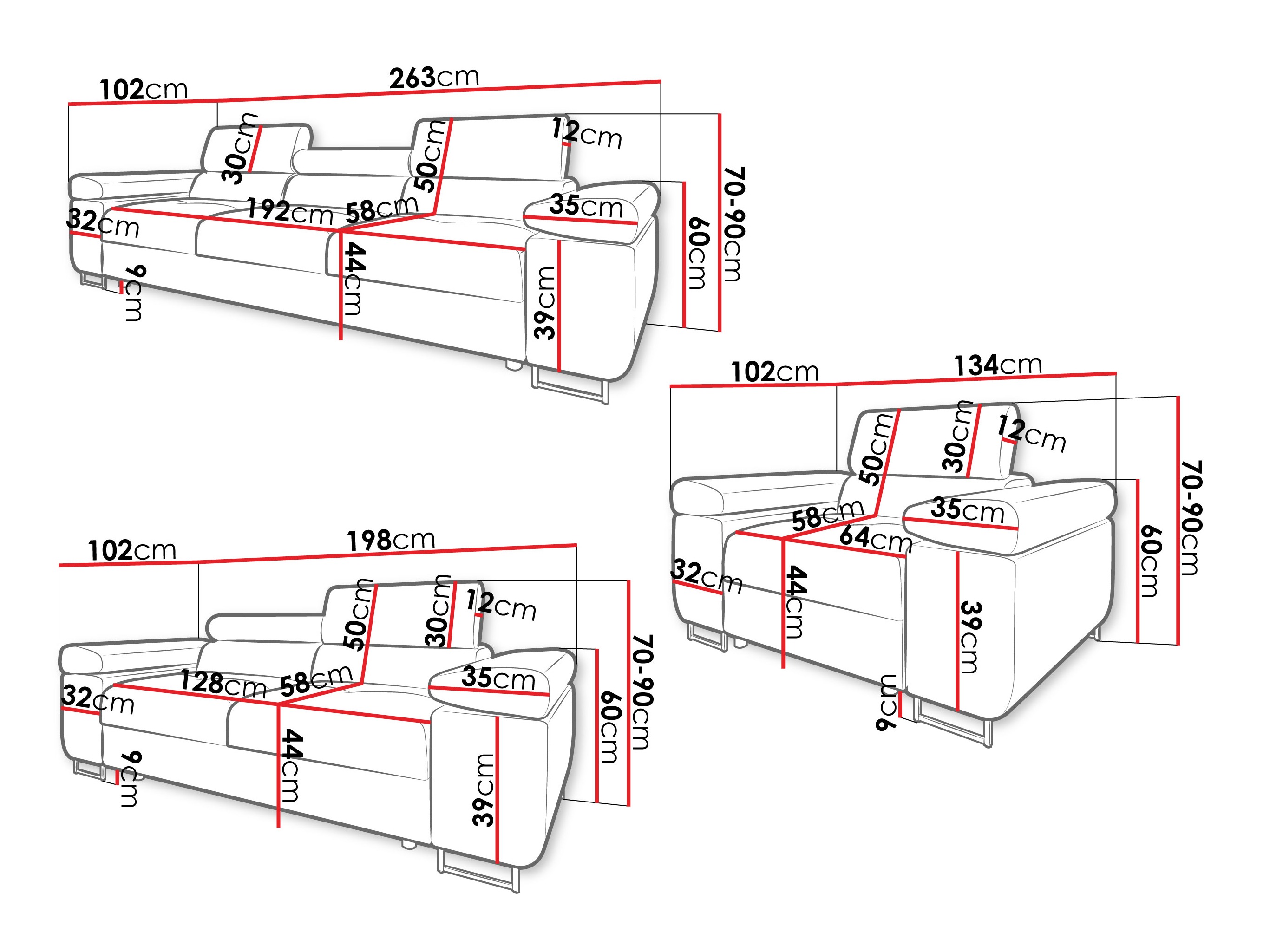 Minkštų baldų komplektas Comfivo Vinetum (Margo 227.09)