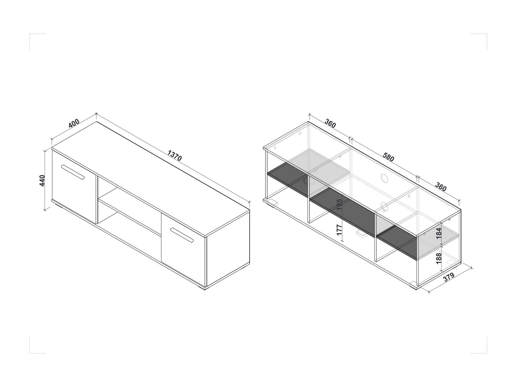 TV staliukas Cirveso 109 (Sonomos ąžuolas)