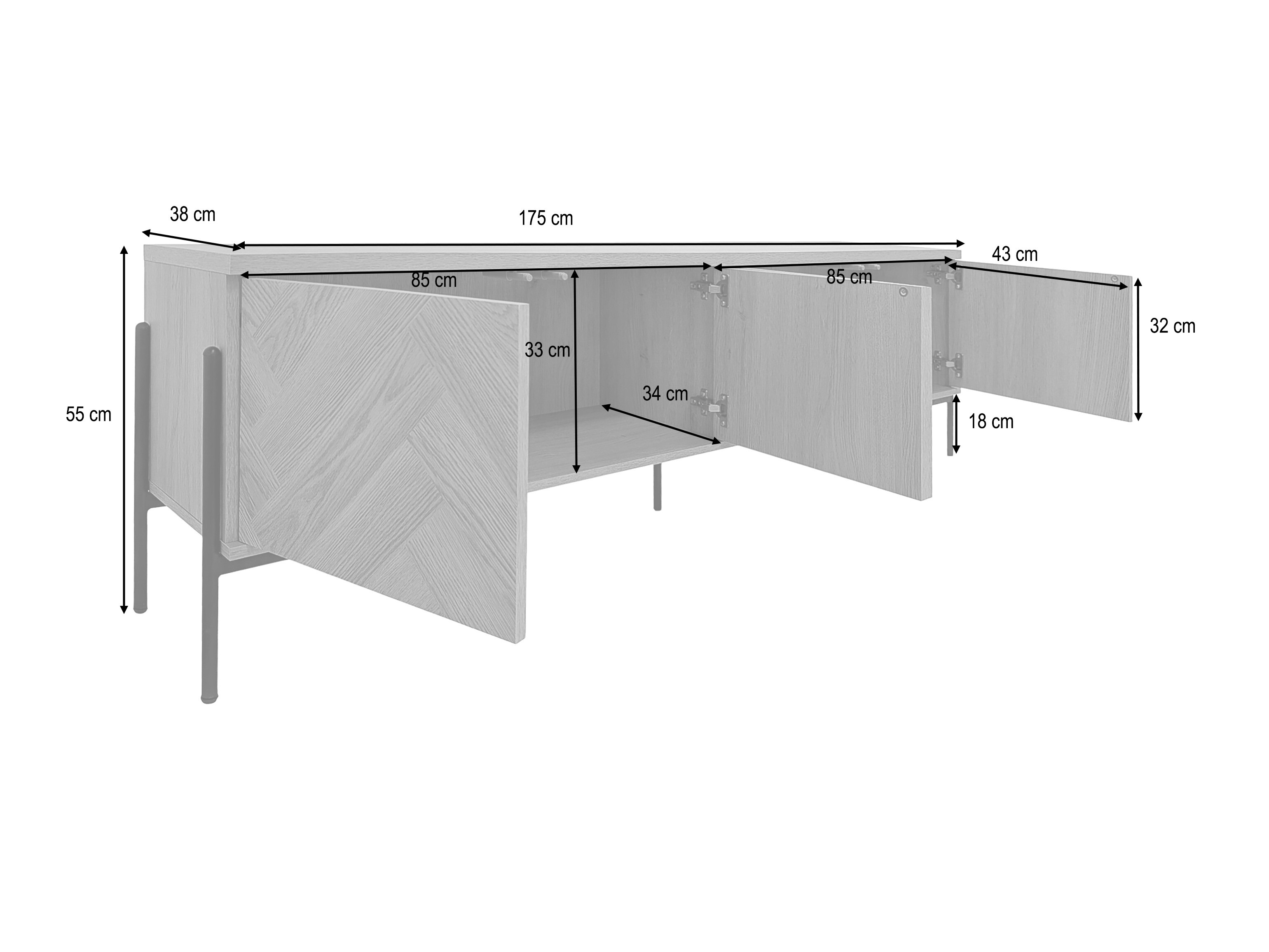 TV staliukas Denton 1525 (Ąžuolas)