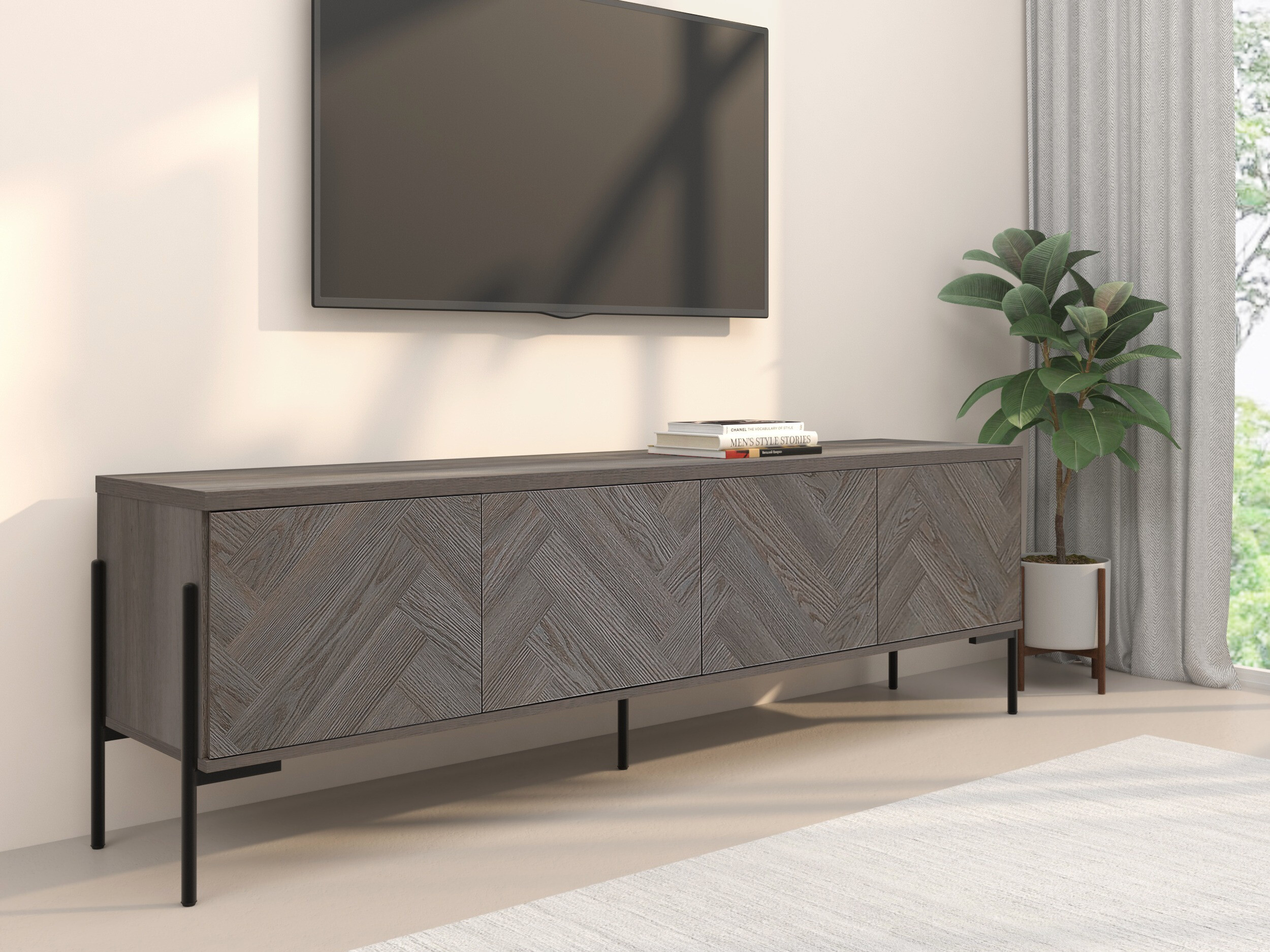 TV staliukas Denton 1525 (Šviesus ąžuolas)