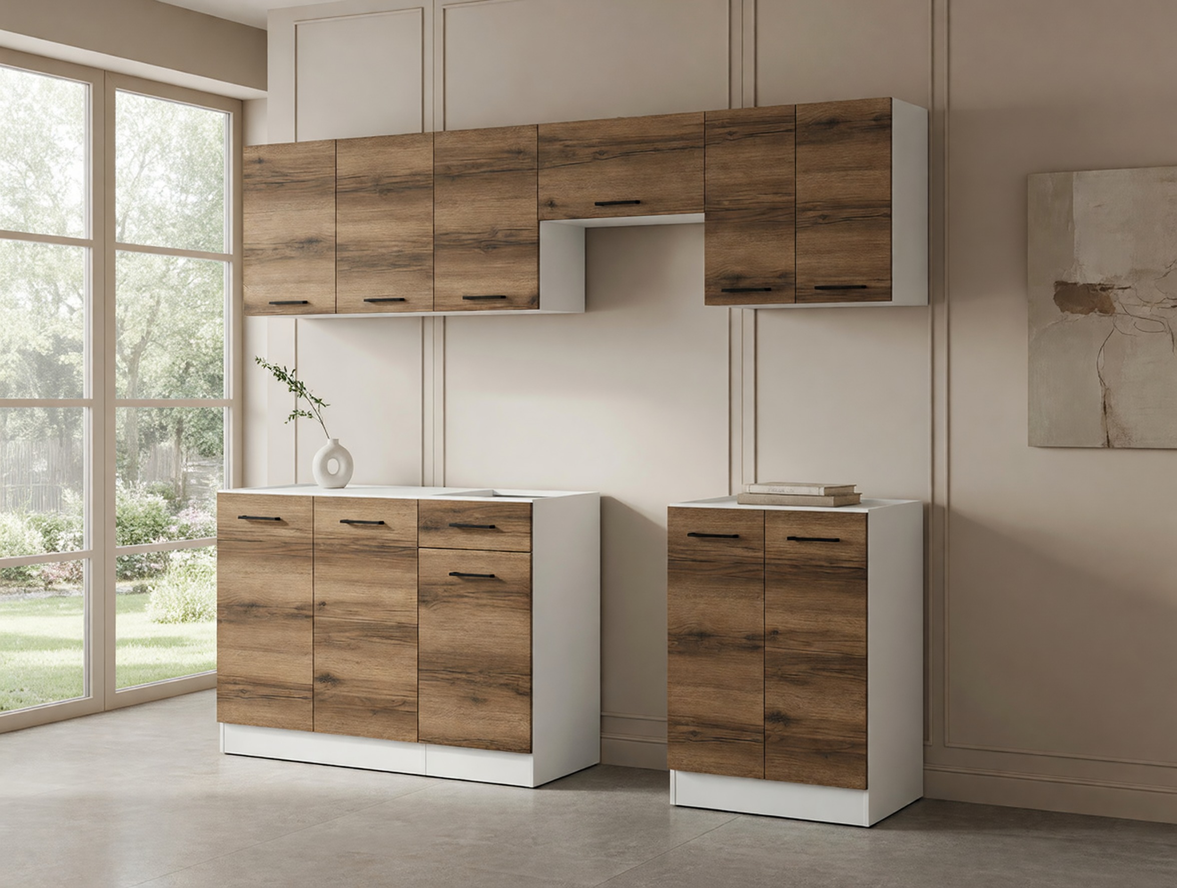 Virtuvės komplektas Boston 498 (Tamsus Delano ąžuolas)