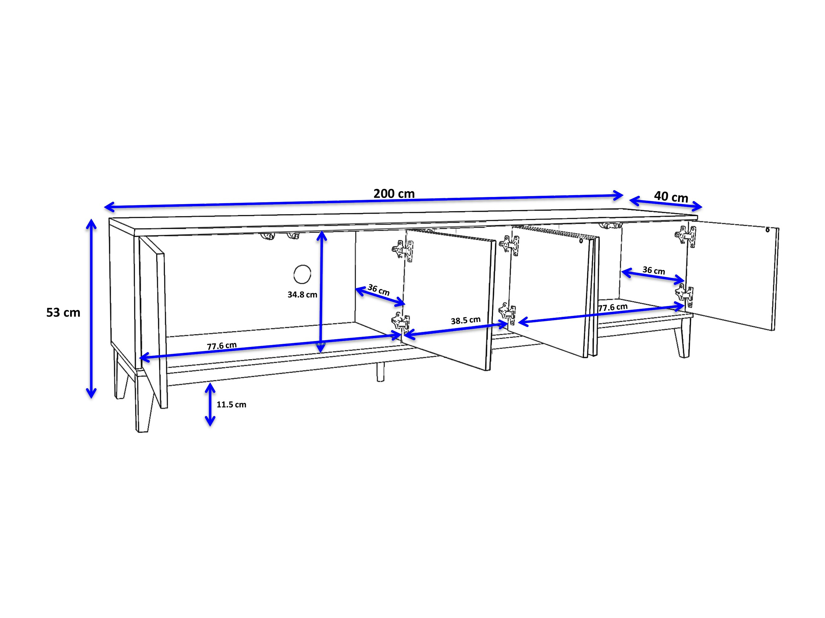 TV staliukas Felmelo 100 (Balta + Votan ąžuolas)