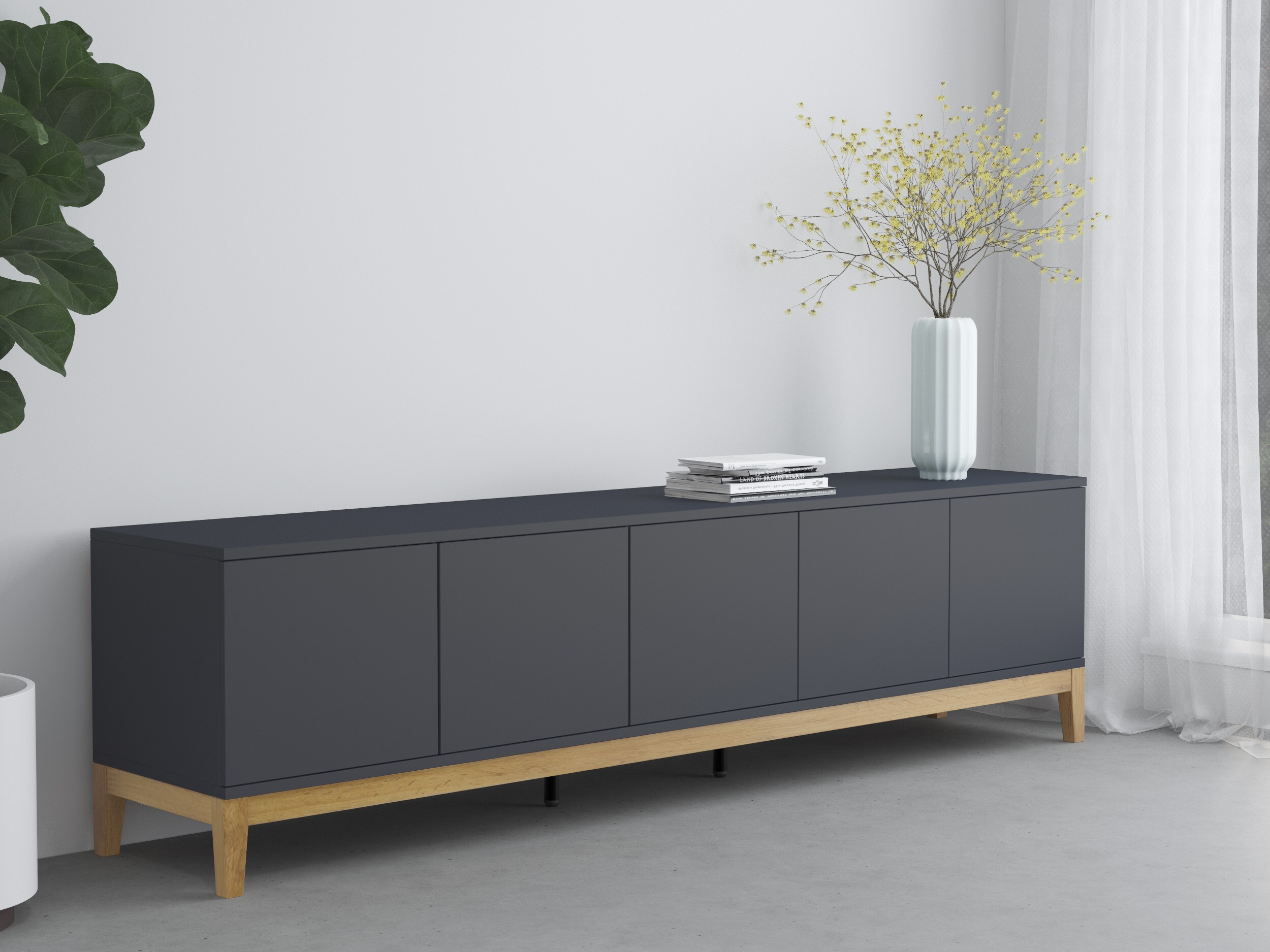 TV staliukas Felmelo 100 (Pilka + Votan ąžuolas)