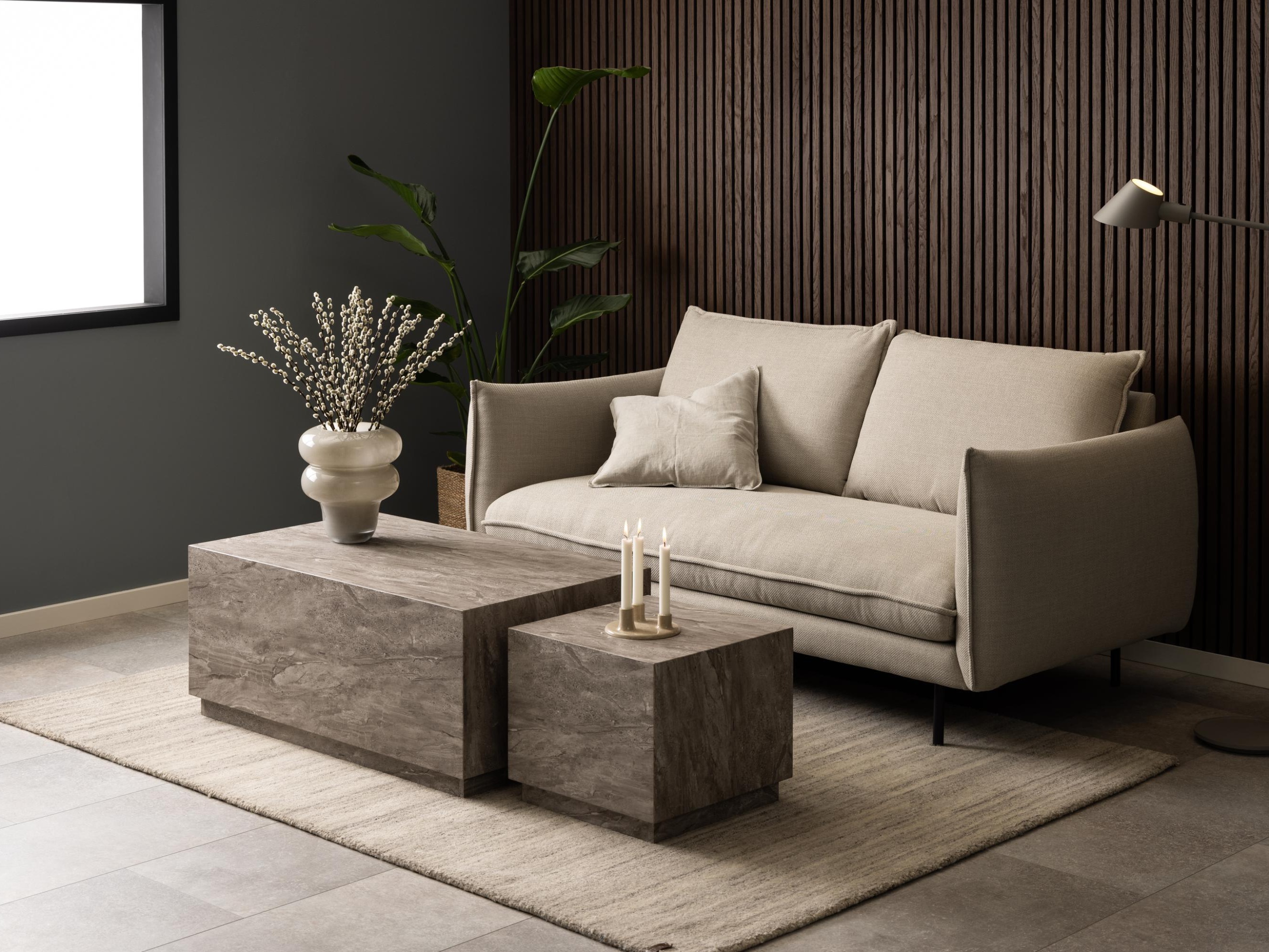 Žurnalinių staliukų komplektas Norsica 894 (Pilkas marmuras)