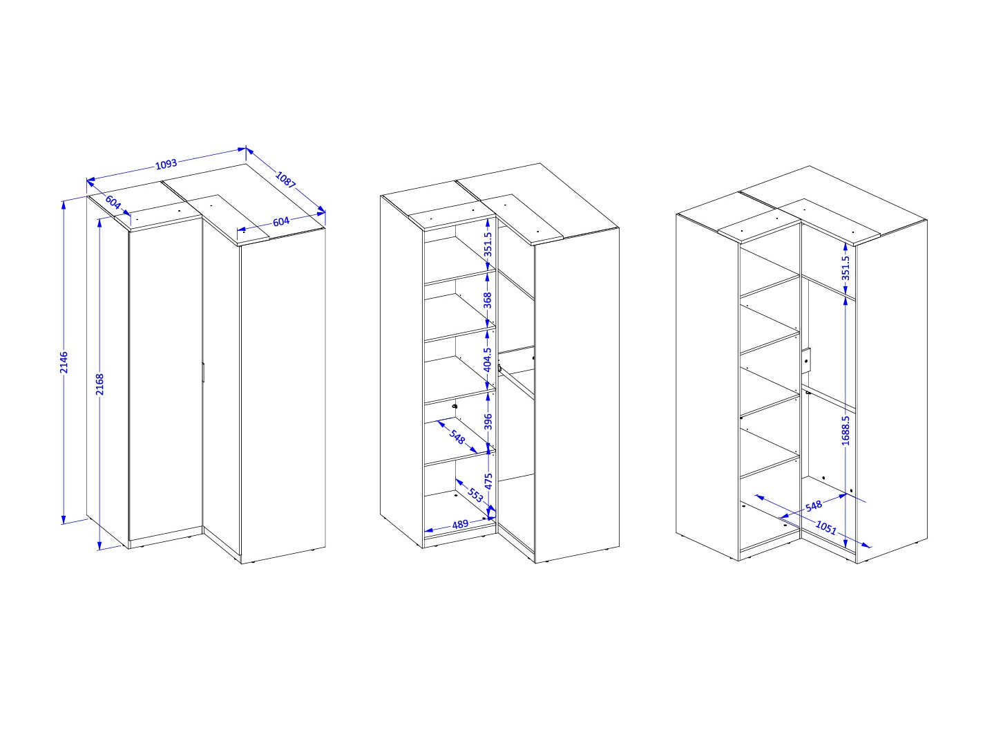 Kampinė spinta Nolcala 107 (Ąžuolas + Smėlinė)