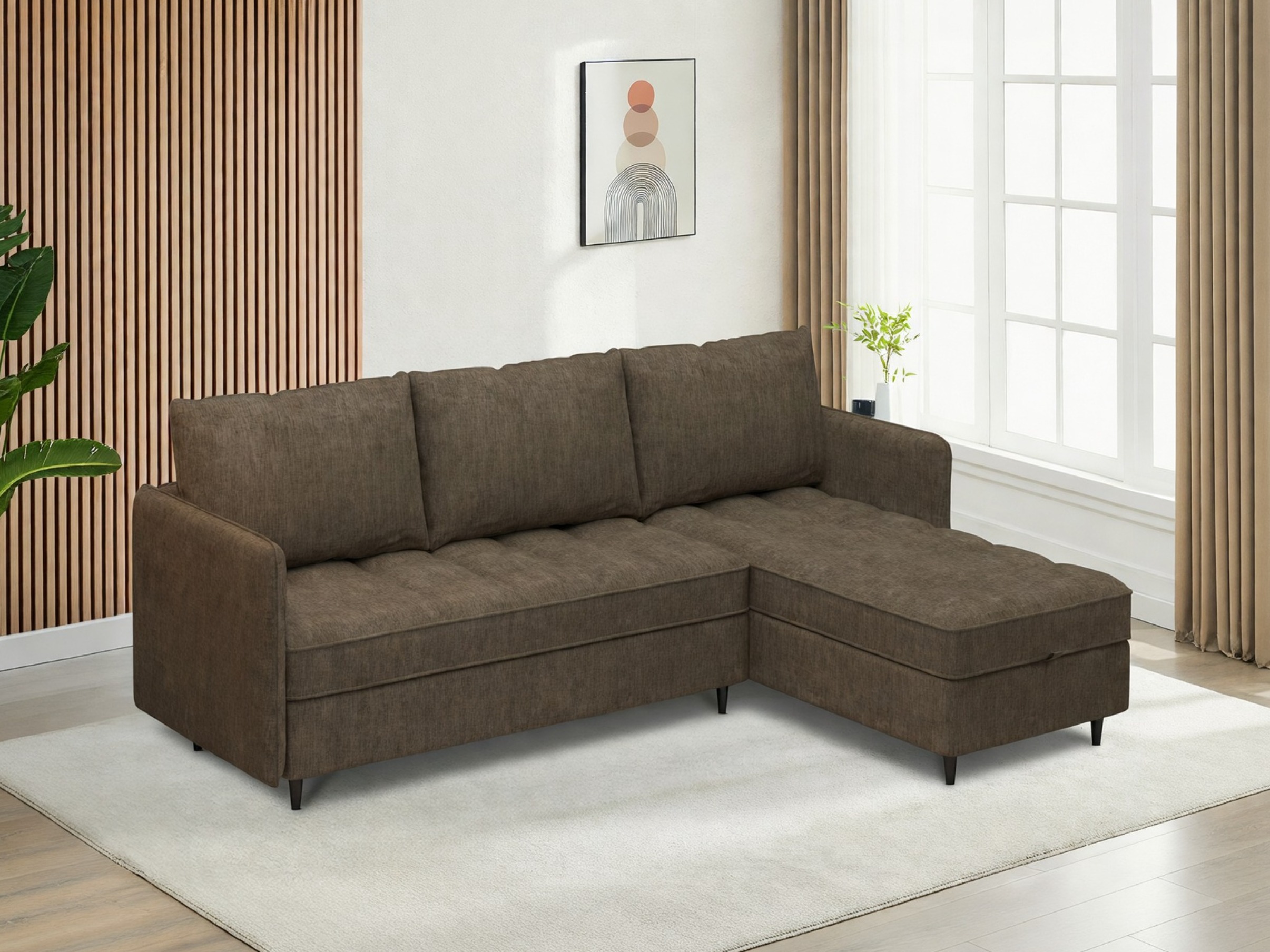 Minkštas kampas Denton 1529 (Ruda)