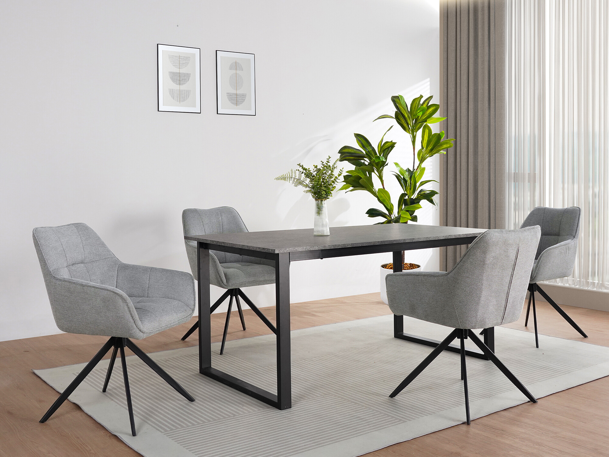 Stalas Denton 1538 (Juoda + Betonas)