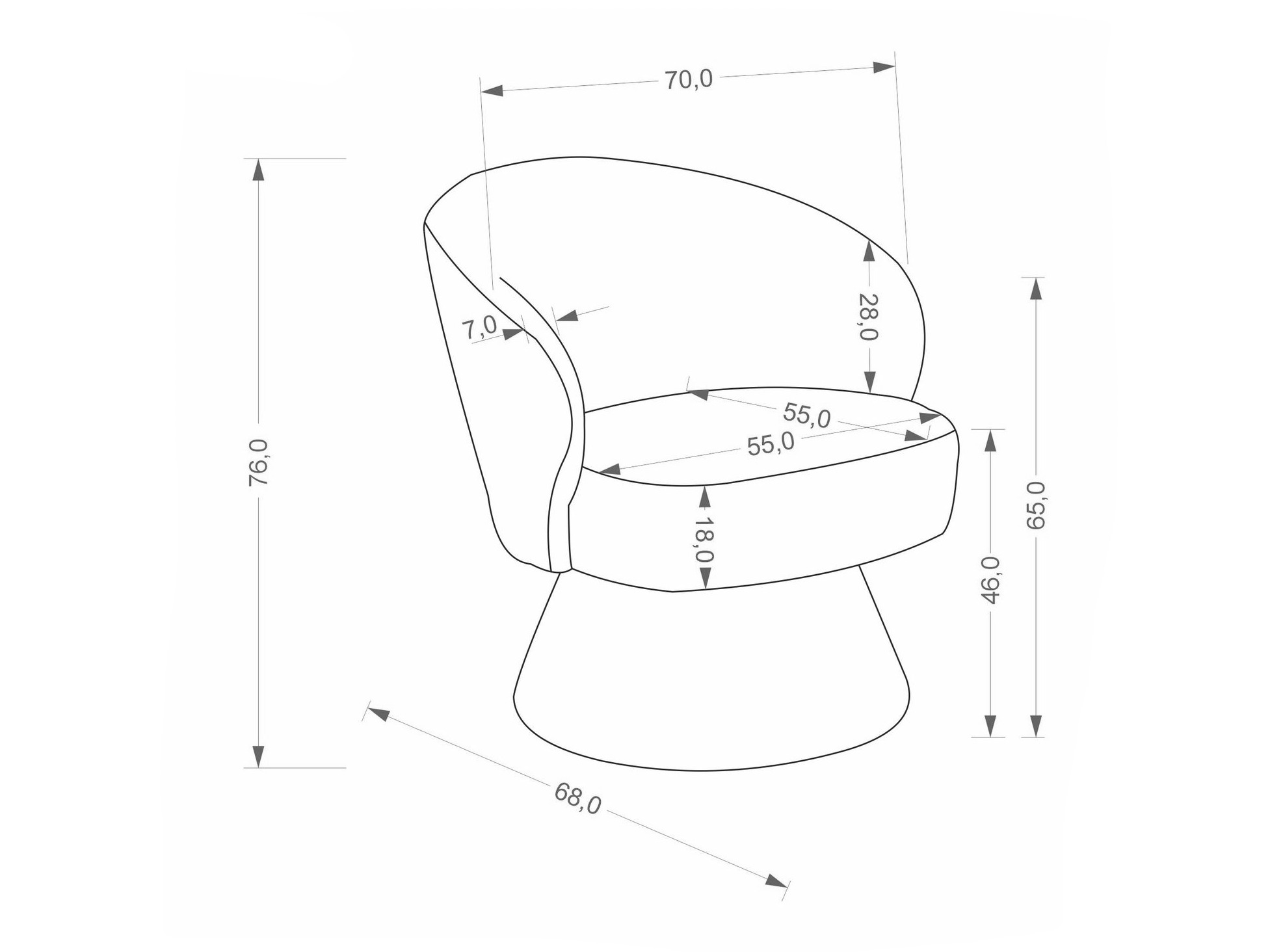 Fotelis Houston 2102 (Pilka)