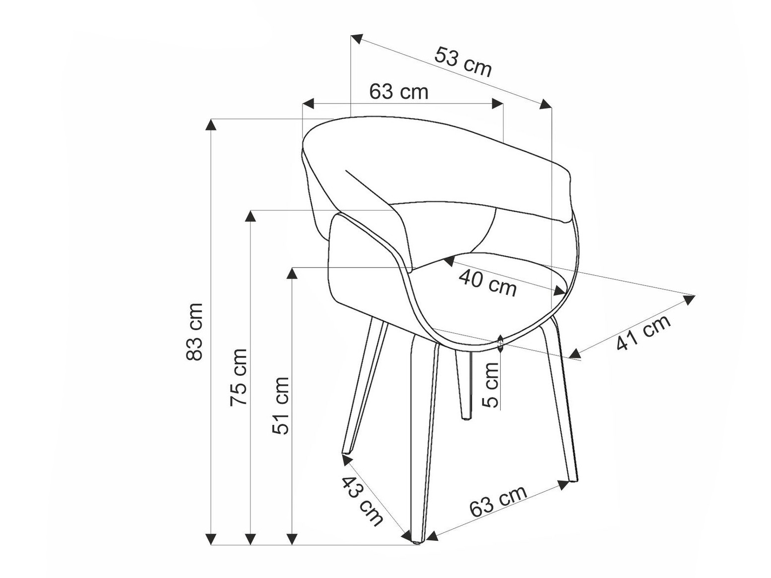 Kėdė Houston 1597 (Pilka + Graikinis riešutas)