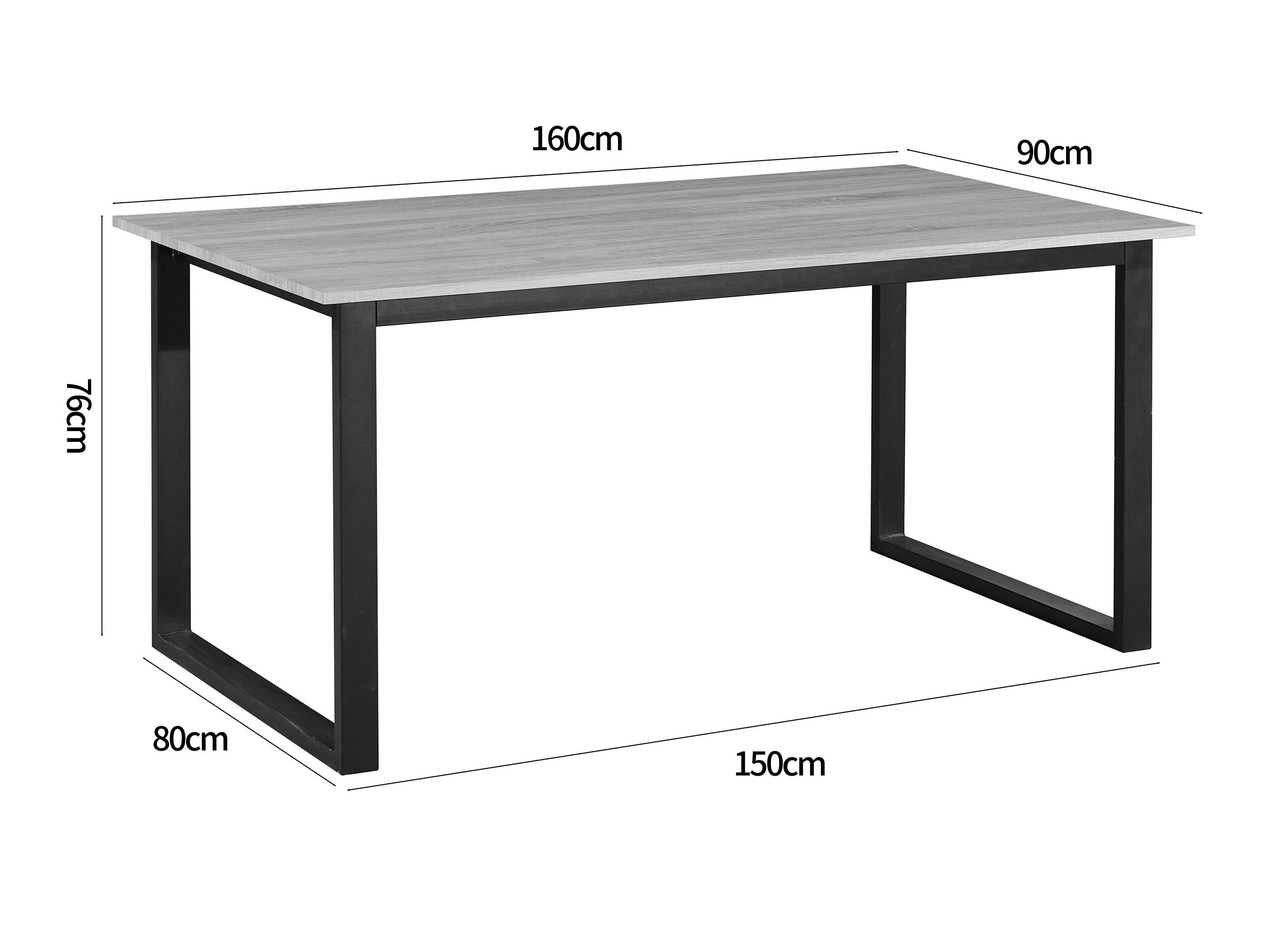 Stalas Denton 1538 (Juoda + Ąžuolas)