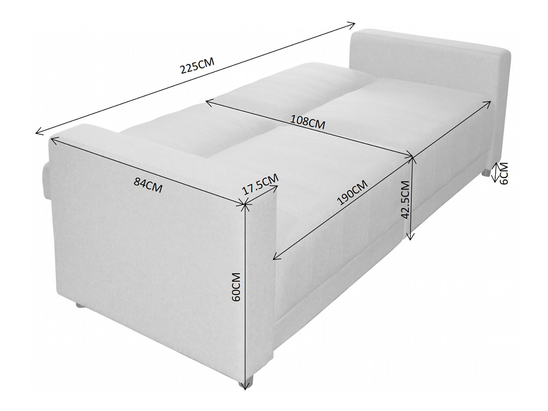 Sofa lova Tulsa 679 (Antracitas)