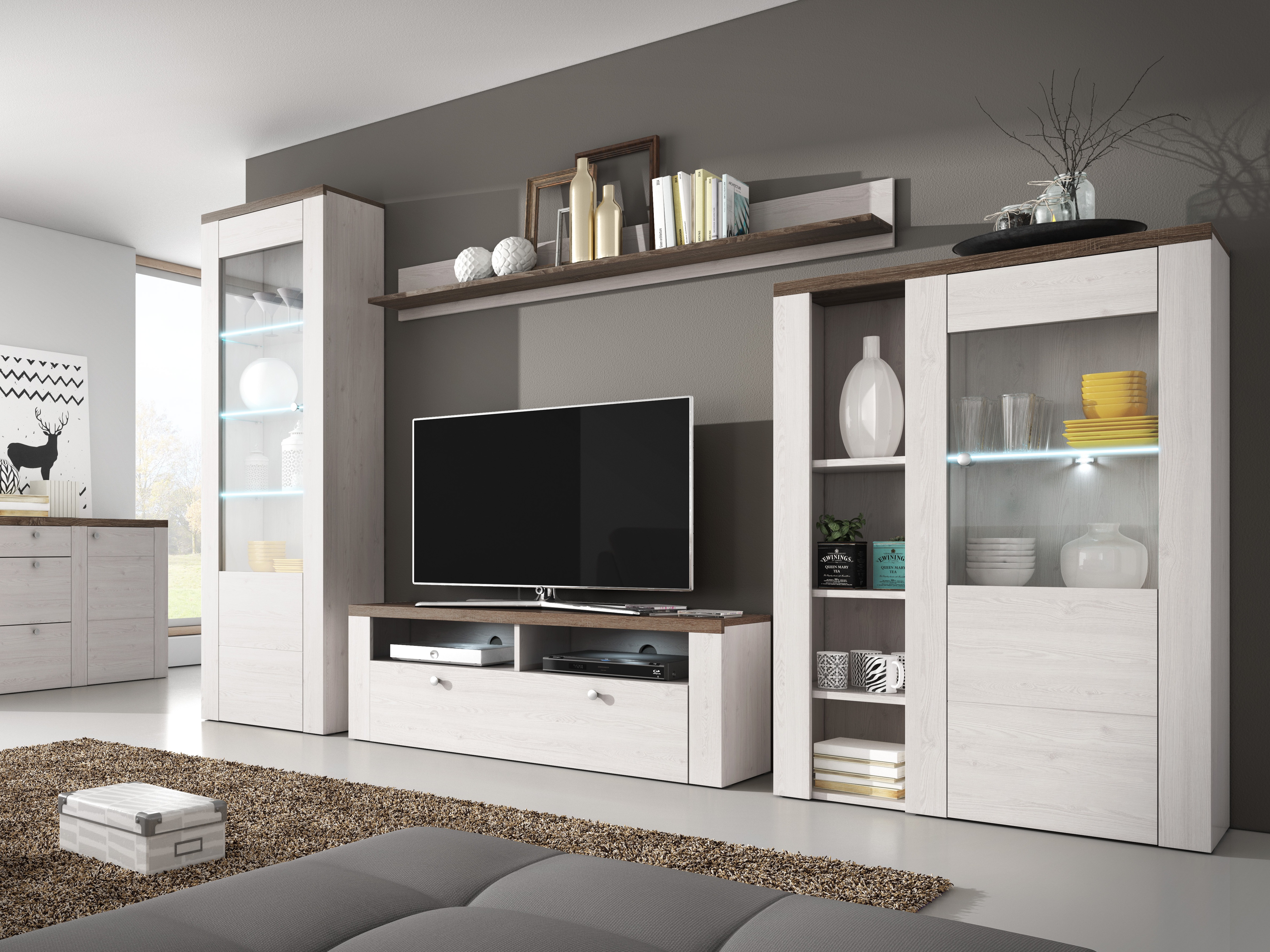 Pakabinama lentyna Salelbo 101 (Sibu maumedis + Trufel ąžuolas)