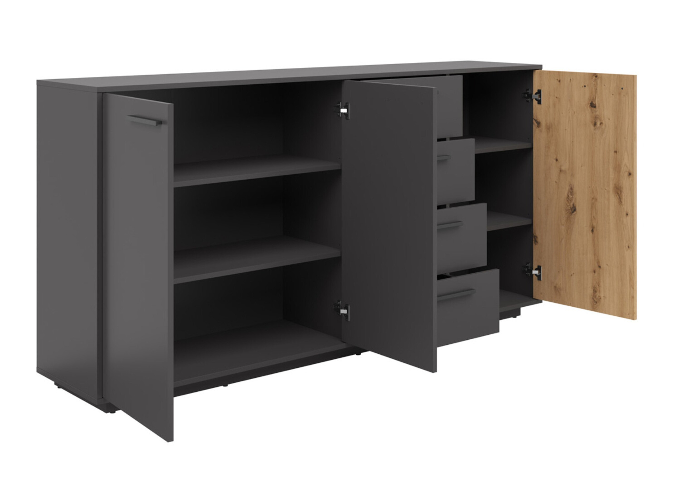 Komoda Melvelo 100 (Antracitas + Artisan ąžuolas)