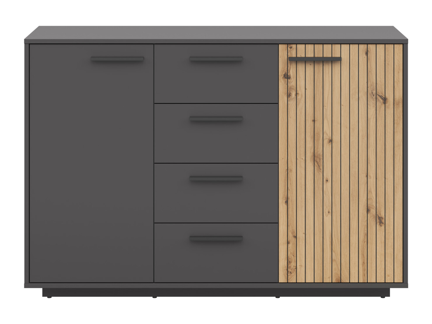 Komoda Melvelo 101 (Antracitas + Artisan ąžuolas)