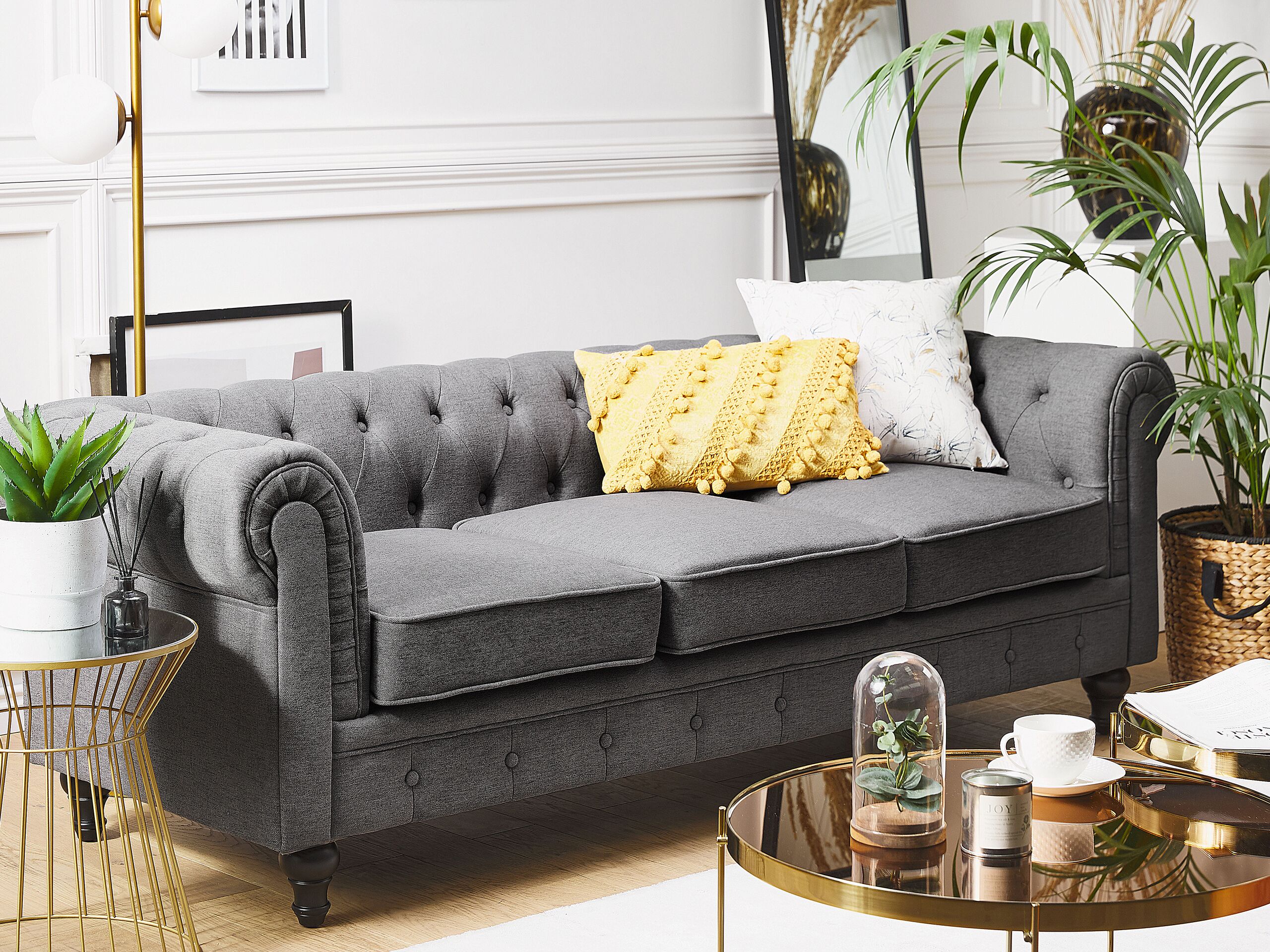 Chesterfield sofa Cirdoro 100 (Pilka)