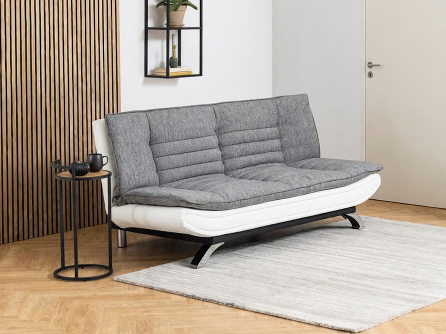 Sofa lova Norsica 228 (Balta + Šviesi pilka)