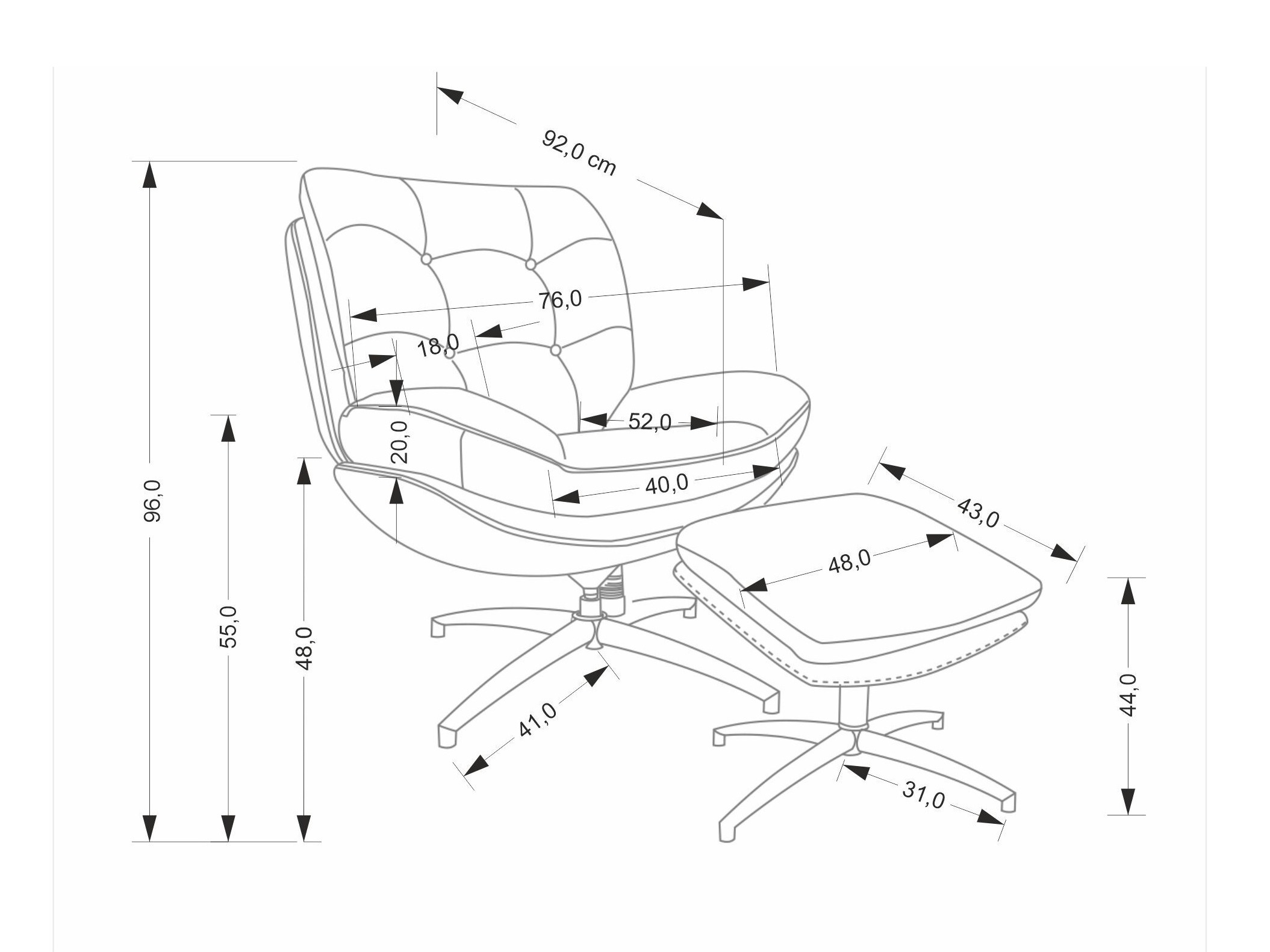 Fotelis Houston 1900 (Smėlinė)