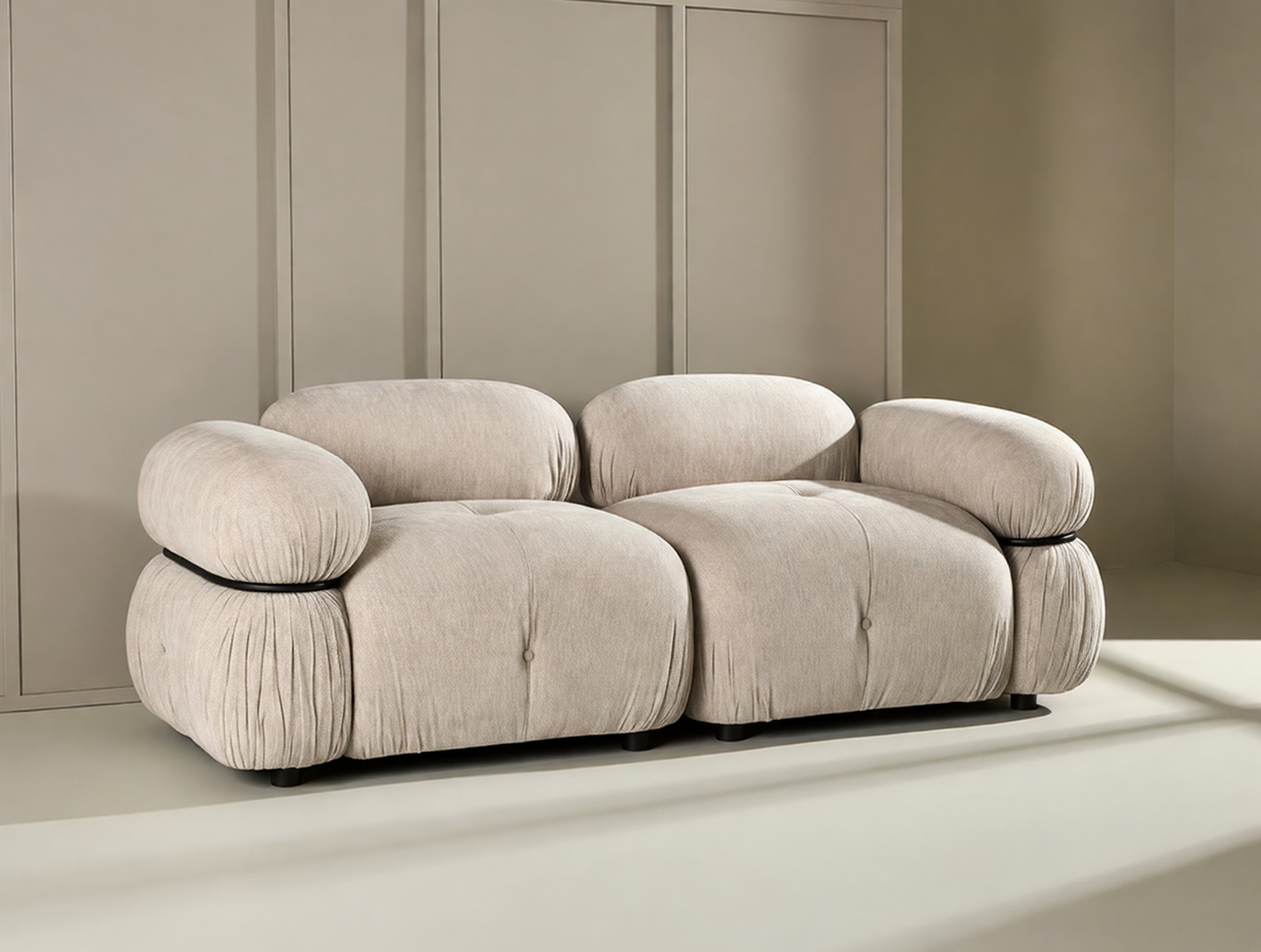 Modulinė sofa Evardale 103 (Smėlinė + Juoda)