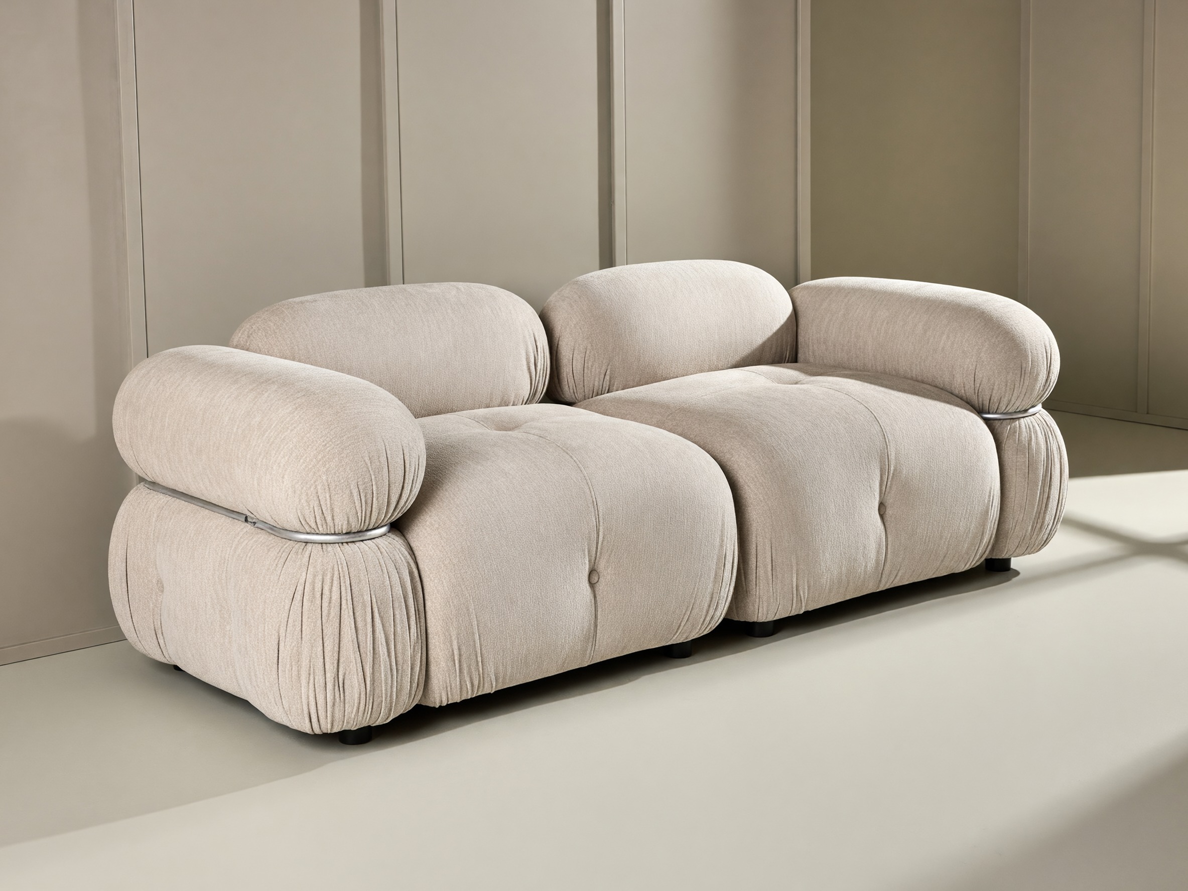 Modulinė sofa Evardale 103 (Smėlinė + Sidabrinė)