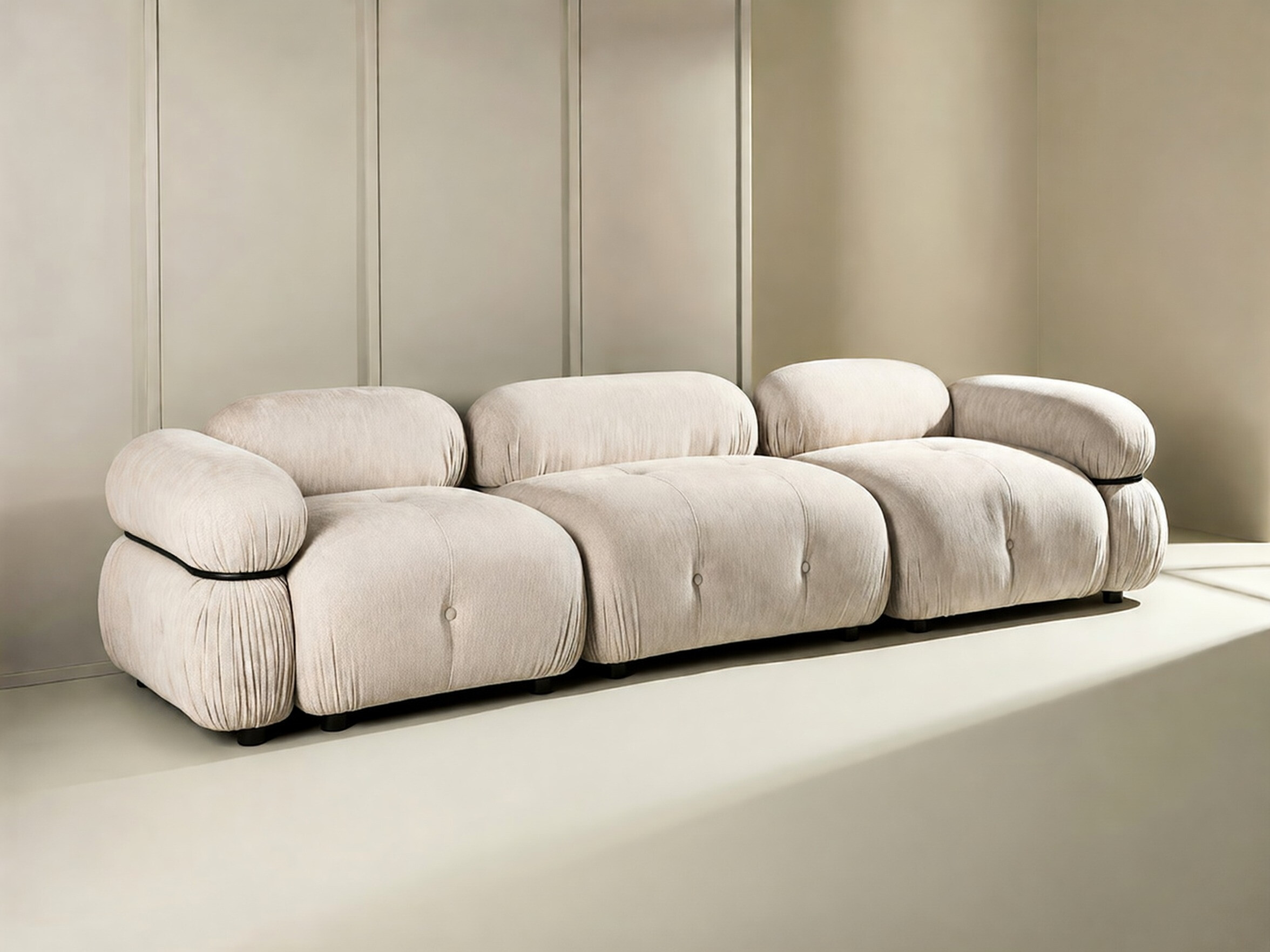 Modulinė sofa Evardale 104 (Smėlinė + Juoda)
