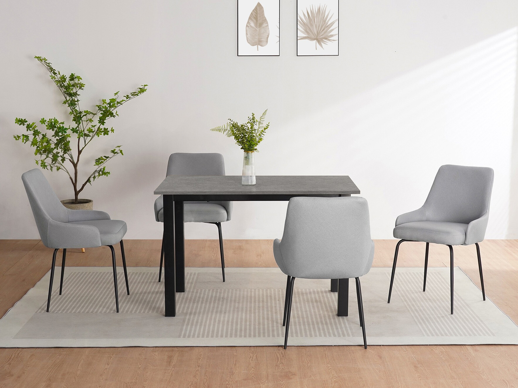 Stalas Denton 1548 (Juoda + Betonas)