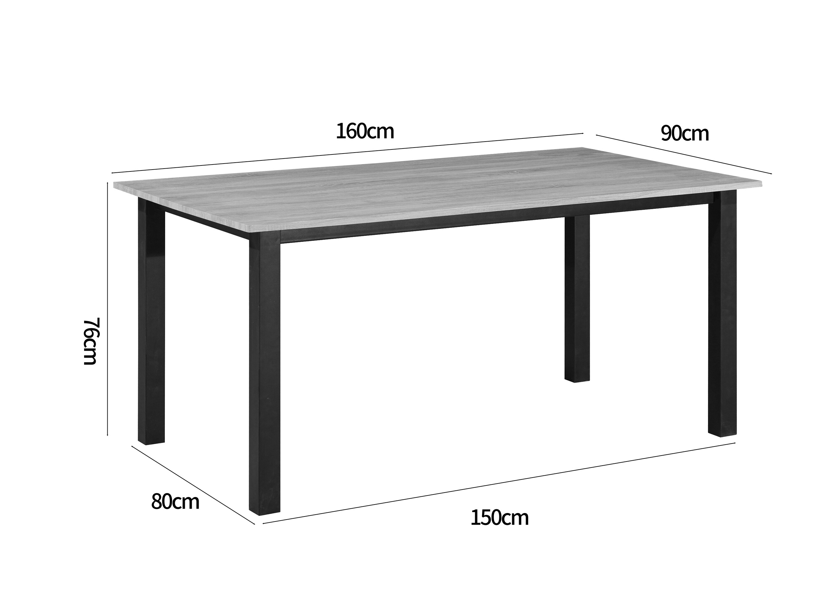 Stalas Denton 1549 (Juoda + Ąžuolas)