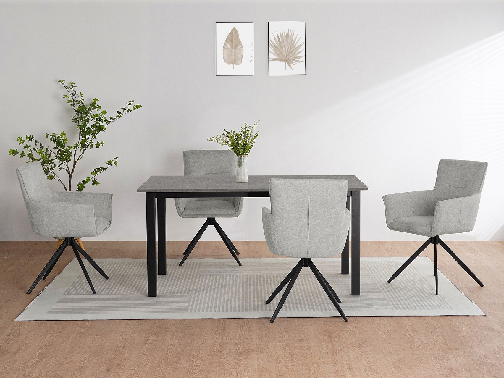 Stalas Denton 1549 (Juoda + Betonas)